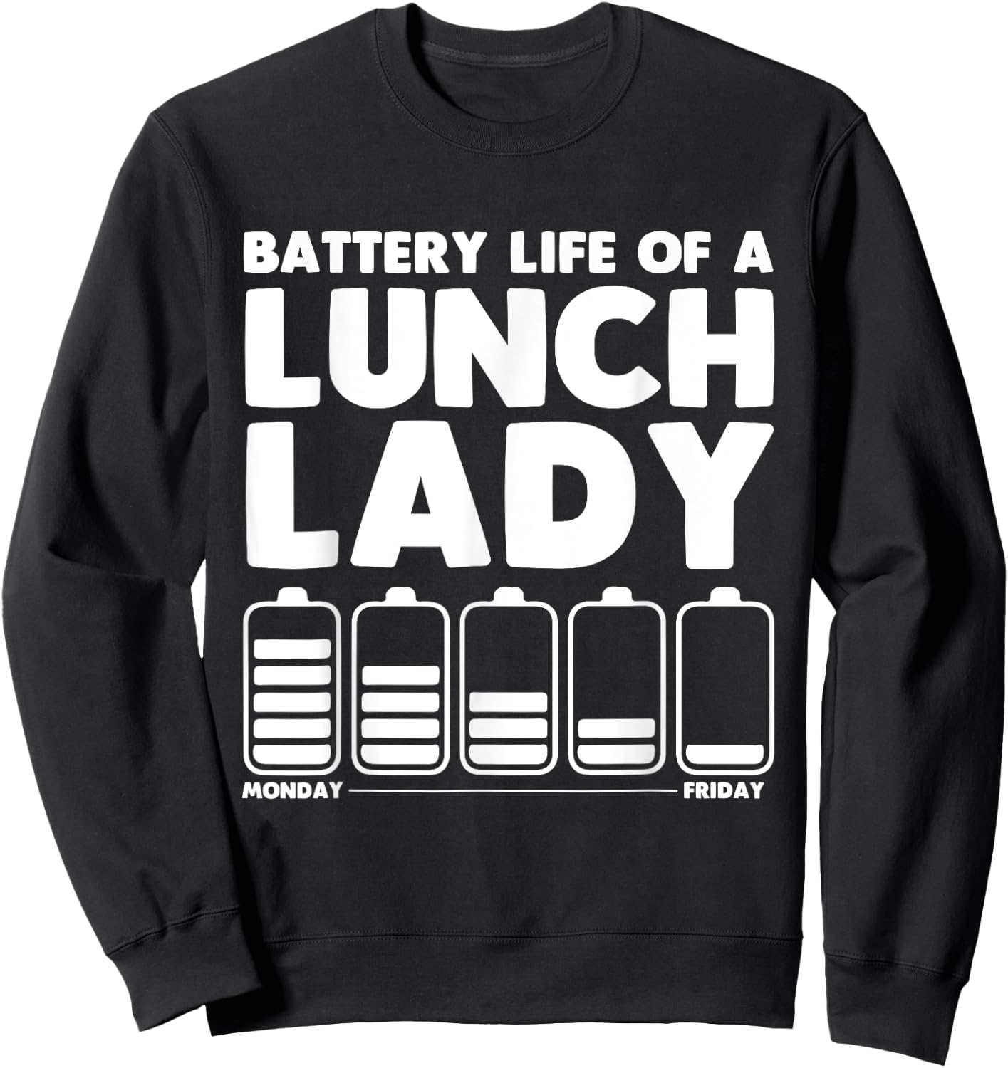 Funny Lunch Lady Art Women Cafeteria Lunch Monitor Sweatshirt - Sweatshirt | Black