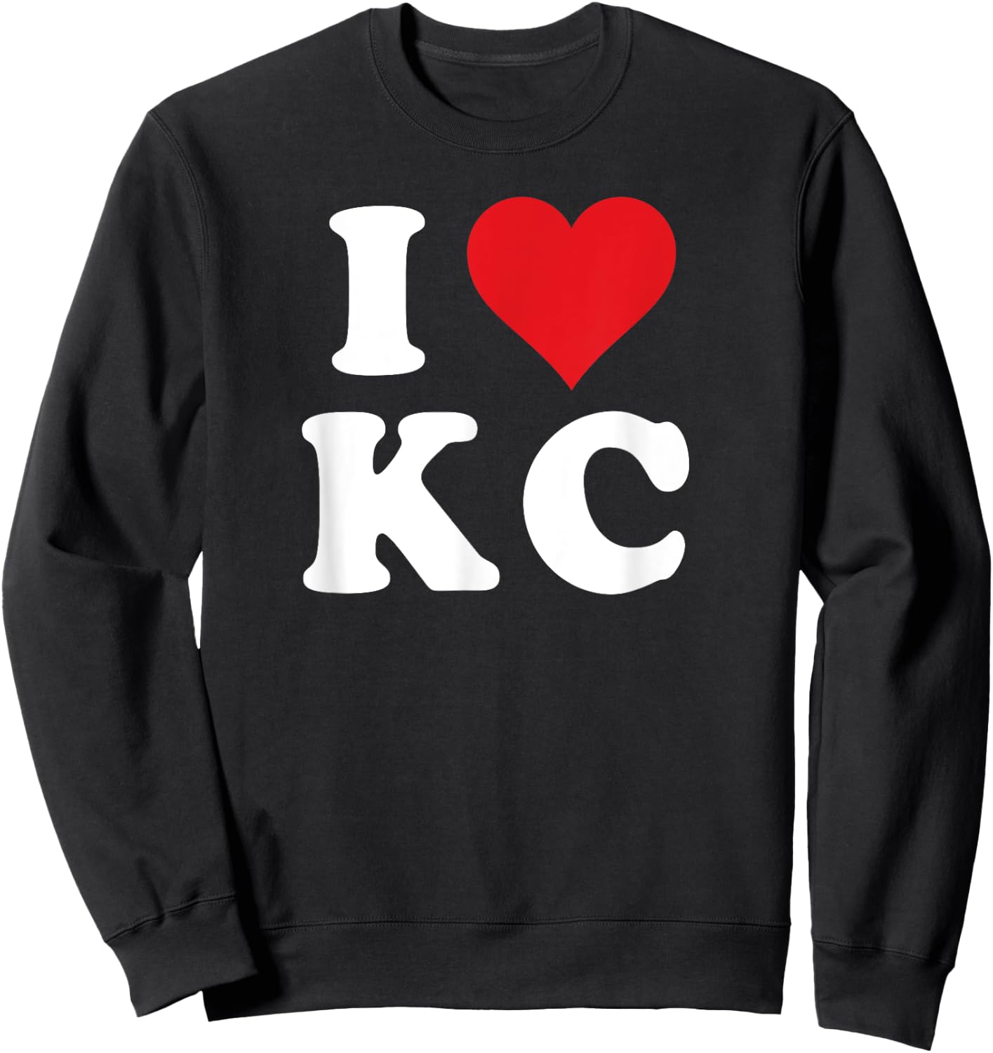 I Love KC Initials I Heart K.C. First Last Name K C Sweatshirt - Sweatshirt | Black