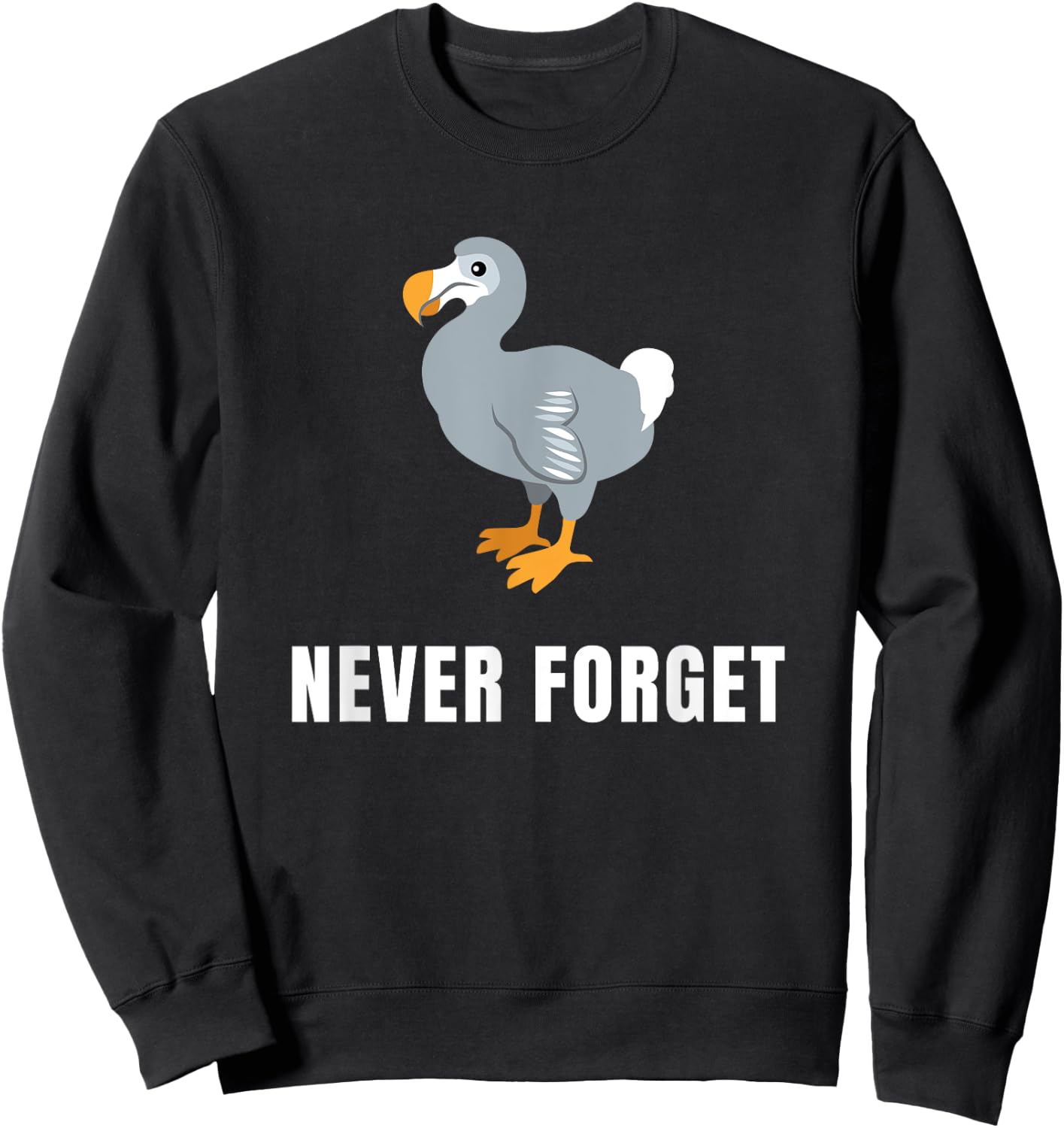Never Forget The Dodo Funny Extinct Animal Sweatshirt - Sweatshirt | Black