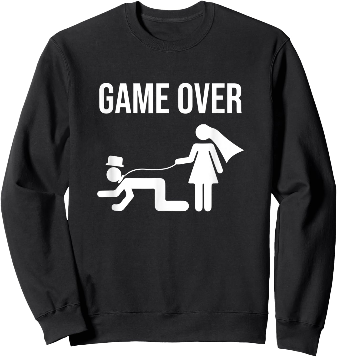 Funny Bride Groom Bachelor Bachelorette Wedding Groom Sweatshirt - Sweatshirt | Black