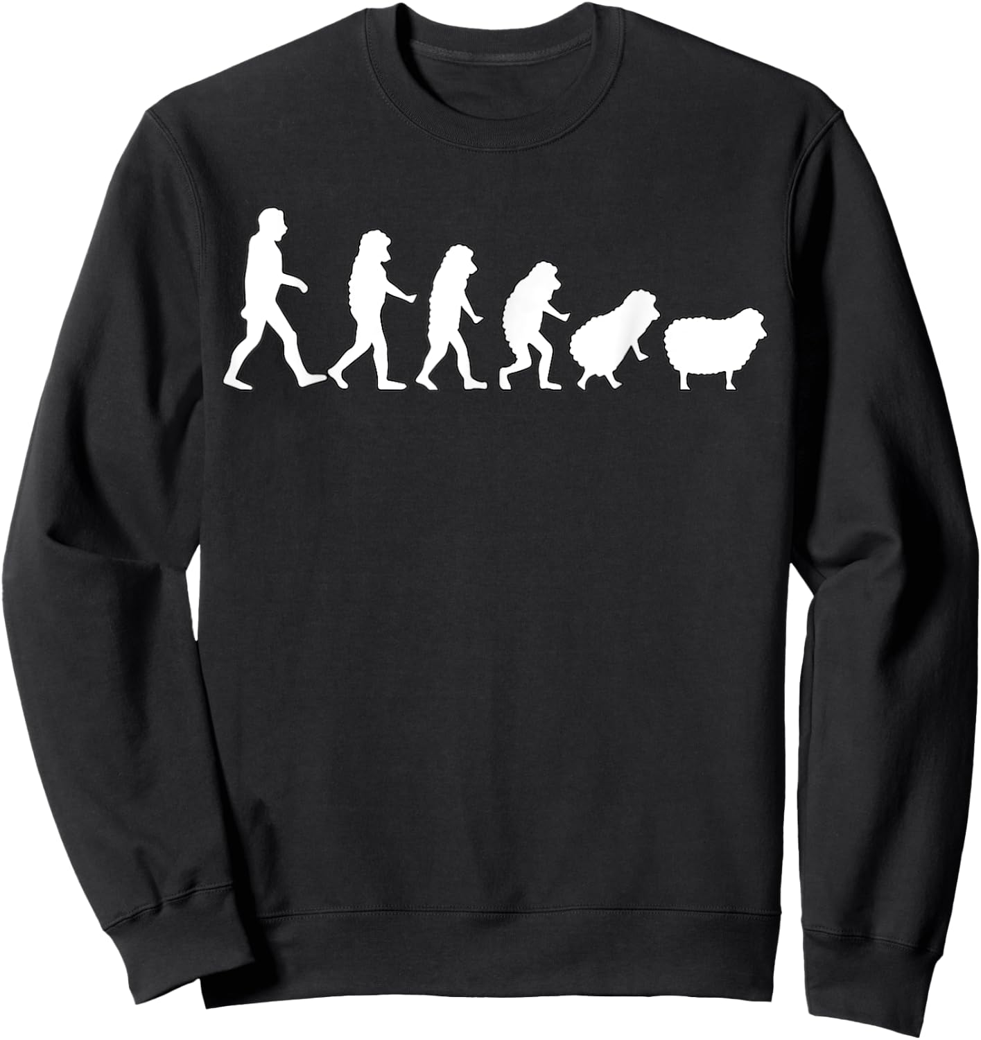 Sheeple Evolution Of human to sheep wake up sheeple Sweatshirt - Sweatshirt | Black