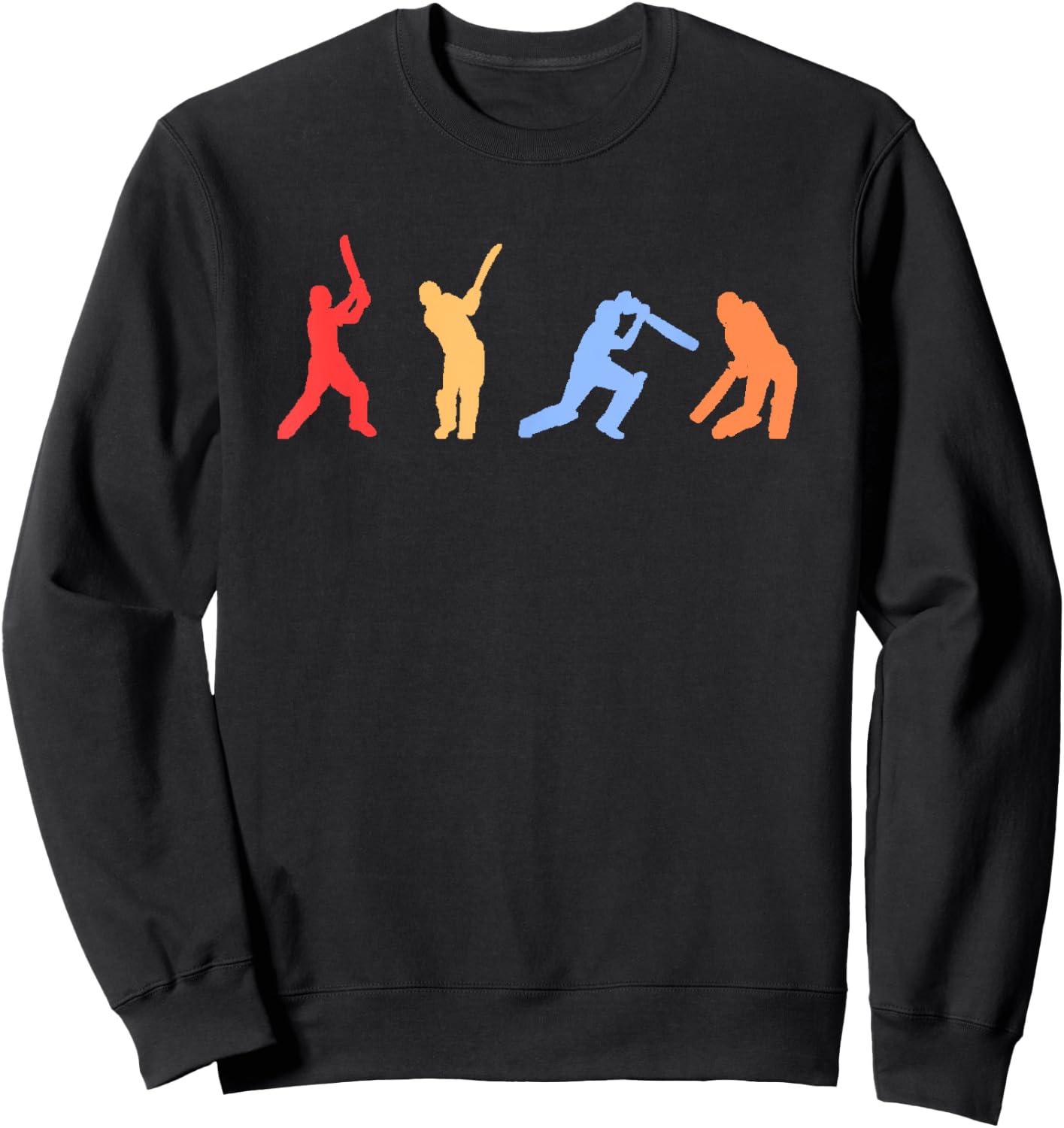 Cricket Retro Vintage Colours Cricket Players Sweatshirt - Sweatshirt | Black