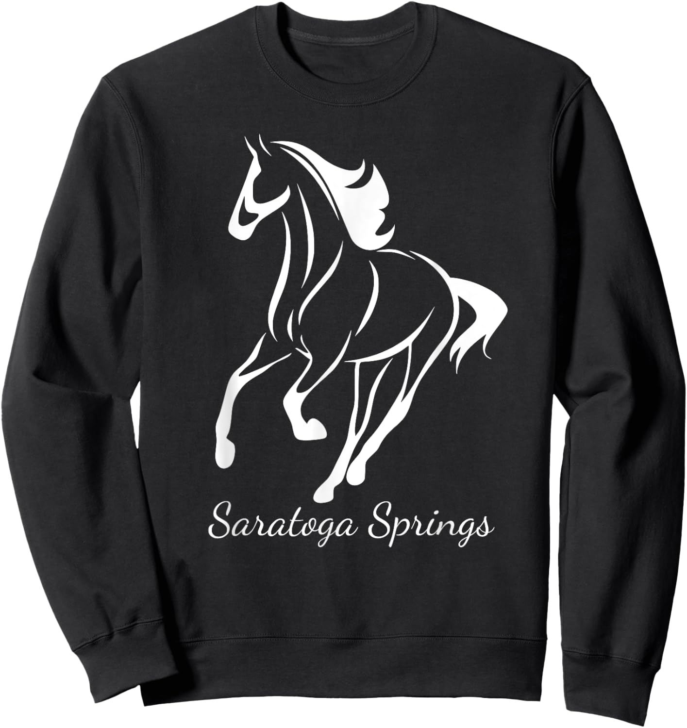 Saratoga Springs Upstate New York Horse Racing Sweatshirt - Sweatshirt | Black