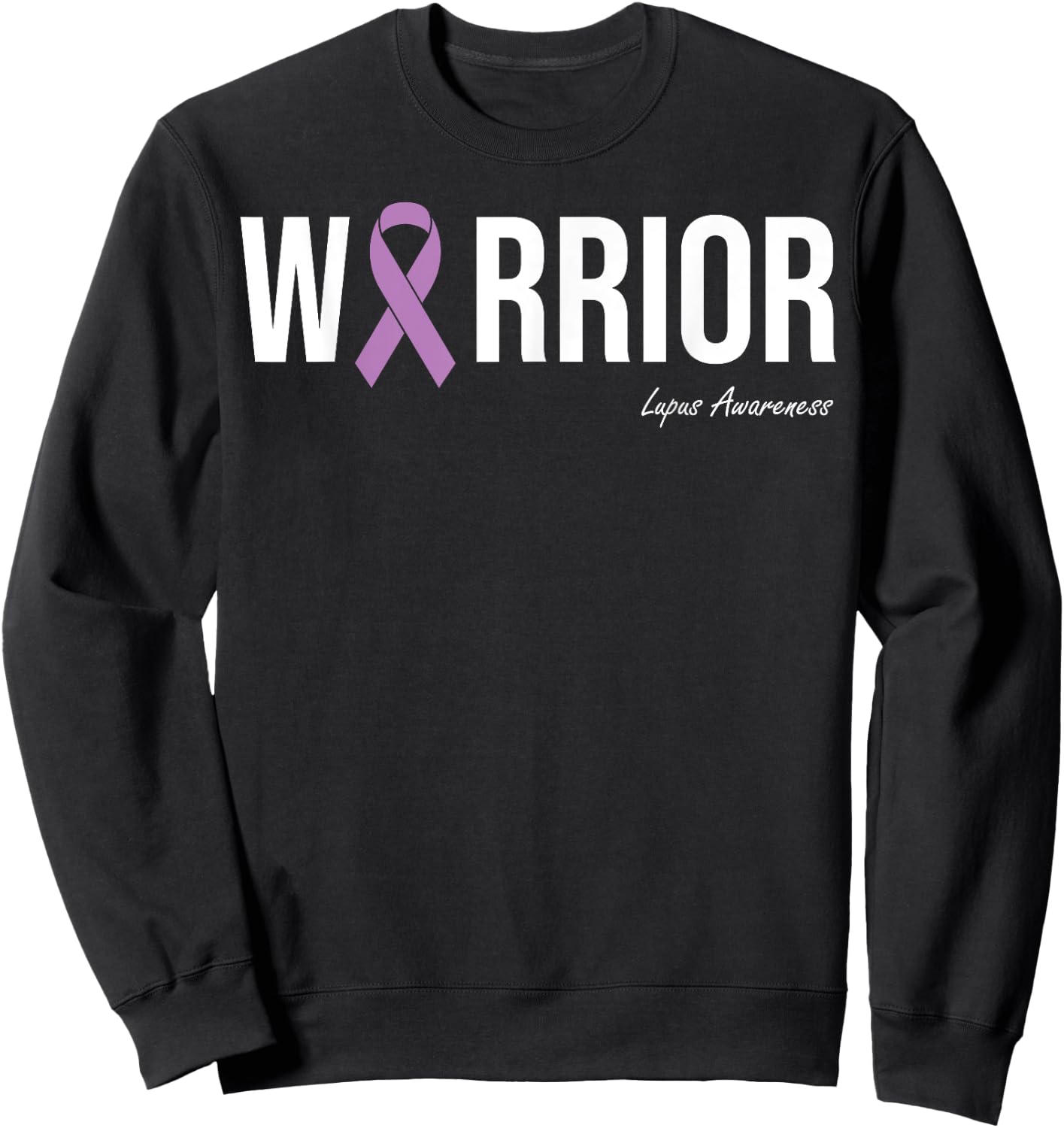 Lupus Awareness Purple Ribbon Sweatshirt - Sweatshirt | Black