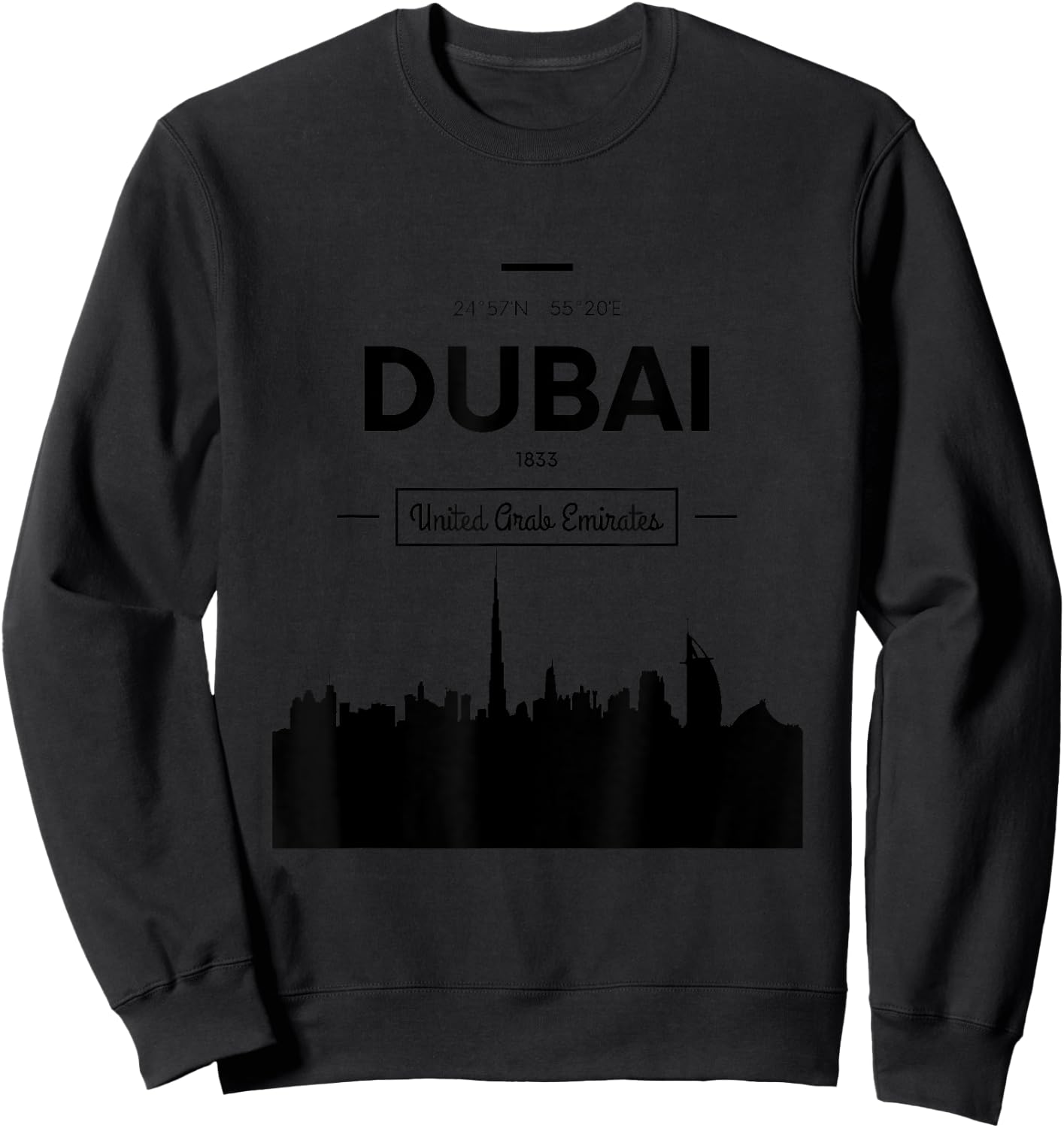 Enjoy Tourists Dubai UAE Novelty Graphic & Cool Designs Sweatshirt - Sweatshirt | Black