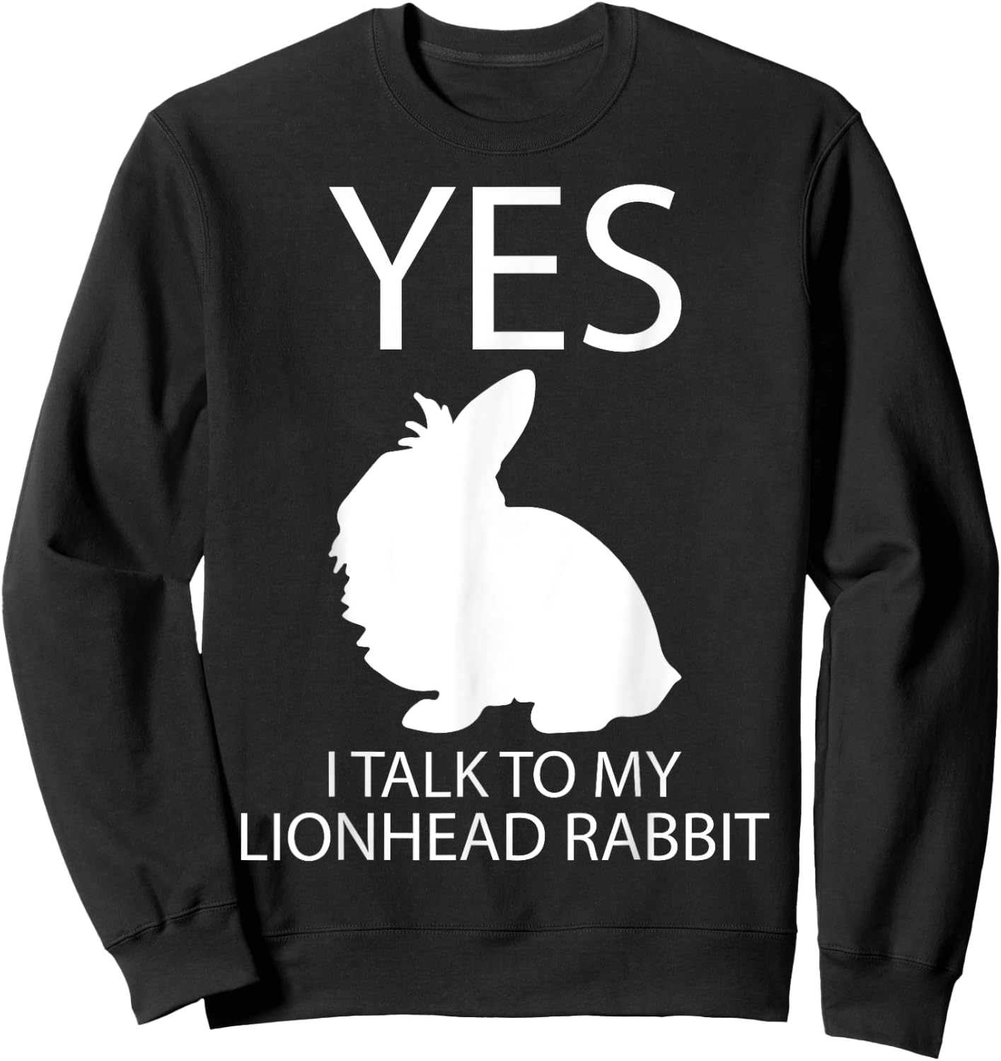 I Talk To My Lionhead I Easter Bunny Design Lionhead Rabbit Sweatshirt - Sweatshirt | Black