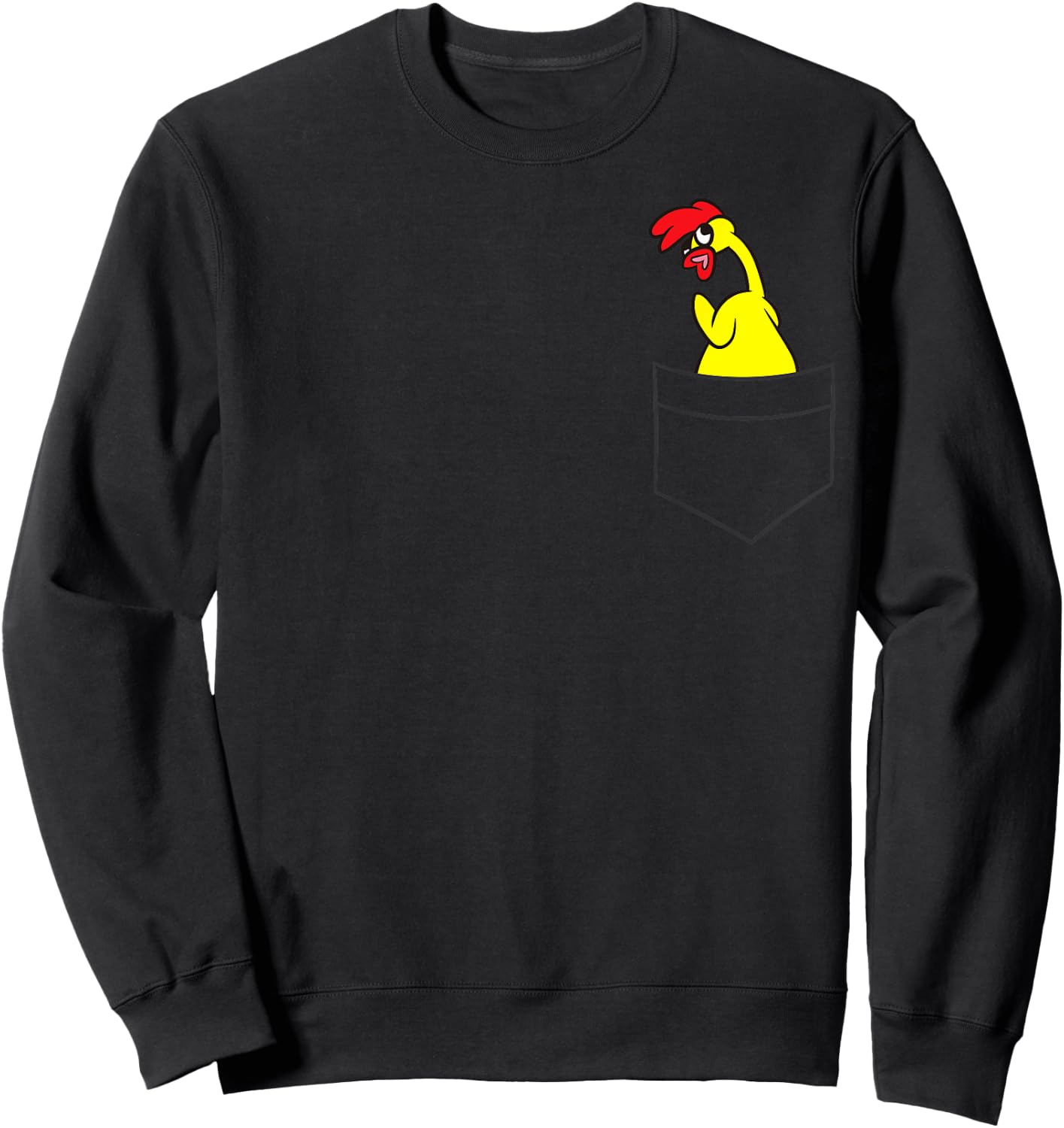 Rubber Chicken Lover Rubber Chicken In a Pocket Sweatshirt - Sweatshirt | Black