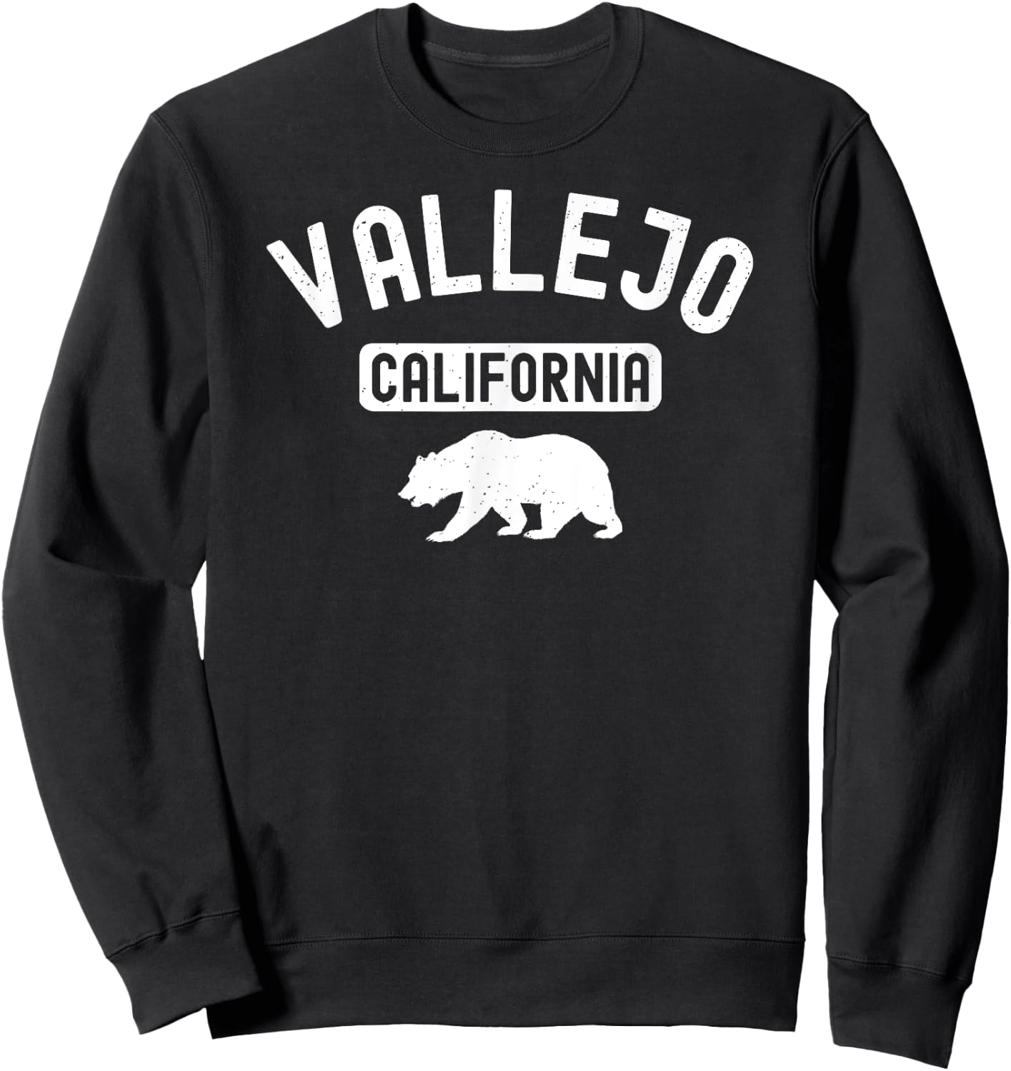 Vallejo California Bear Bay Area Retro Northern California Sweatshirt - Sweatshirt | Black
