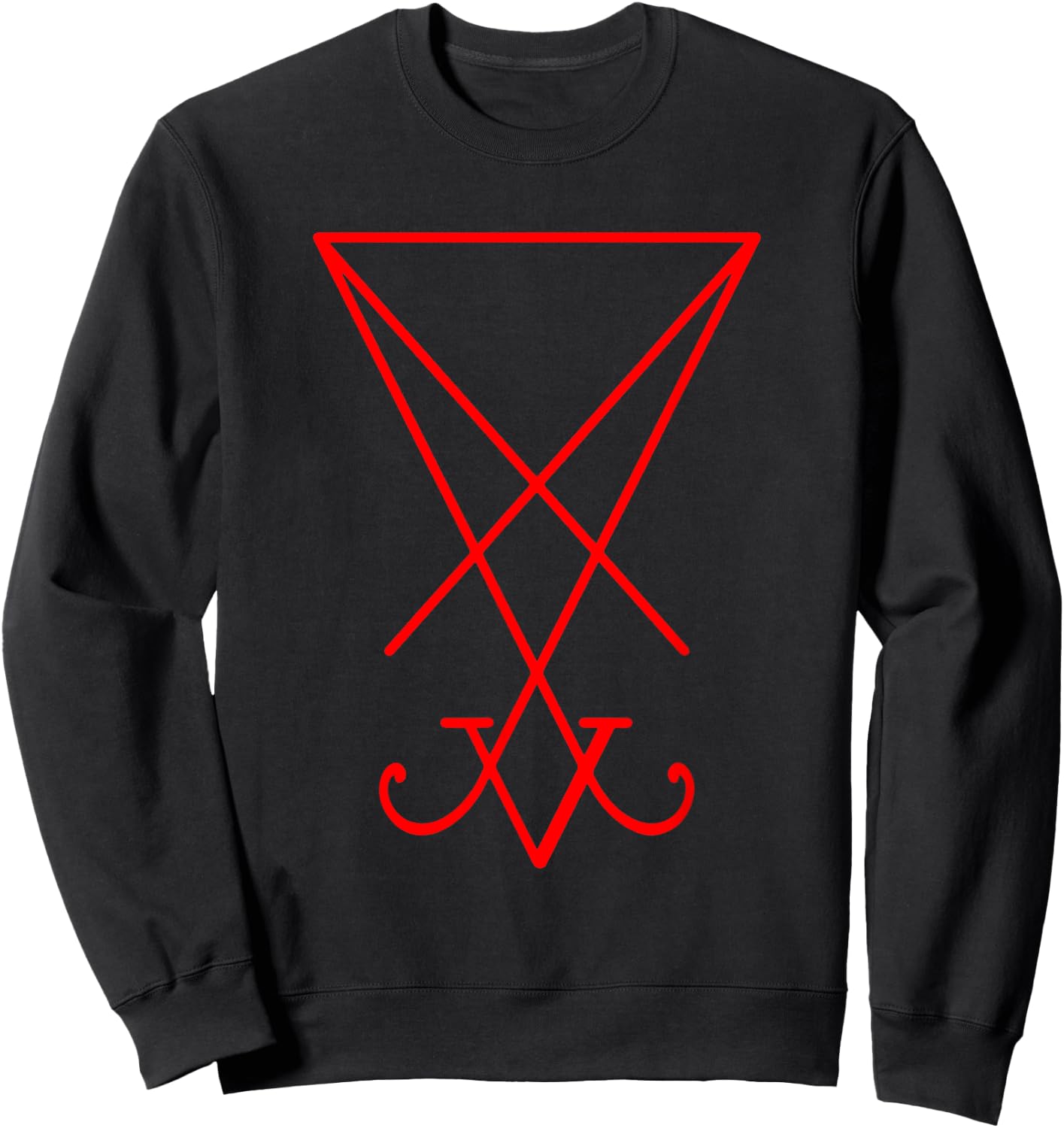 The Sigil of Lucifer (Seal of Satan) Red Graphic Design Sweatshirt - Sweatshirt | Black