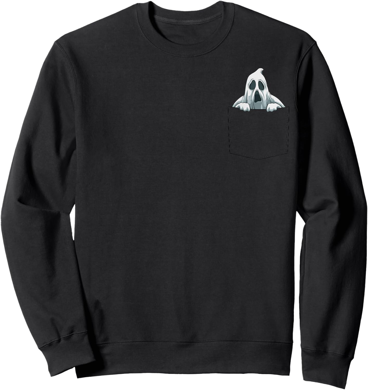 Ghost Pocket Ghost In Pocket Ghost Peeking Funny Halloween Sweatshirt - Sweatshirt | Black