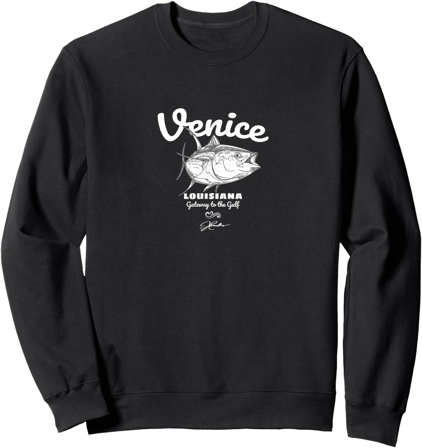 JCombs: Venice, Louisiana, Yellowfin Tuna Sweatshirt - Sweatshirt | Black
