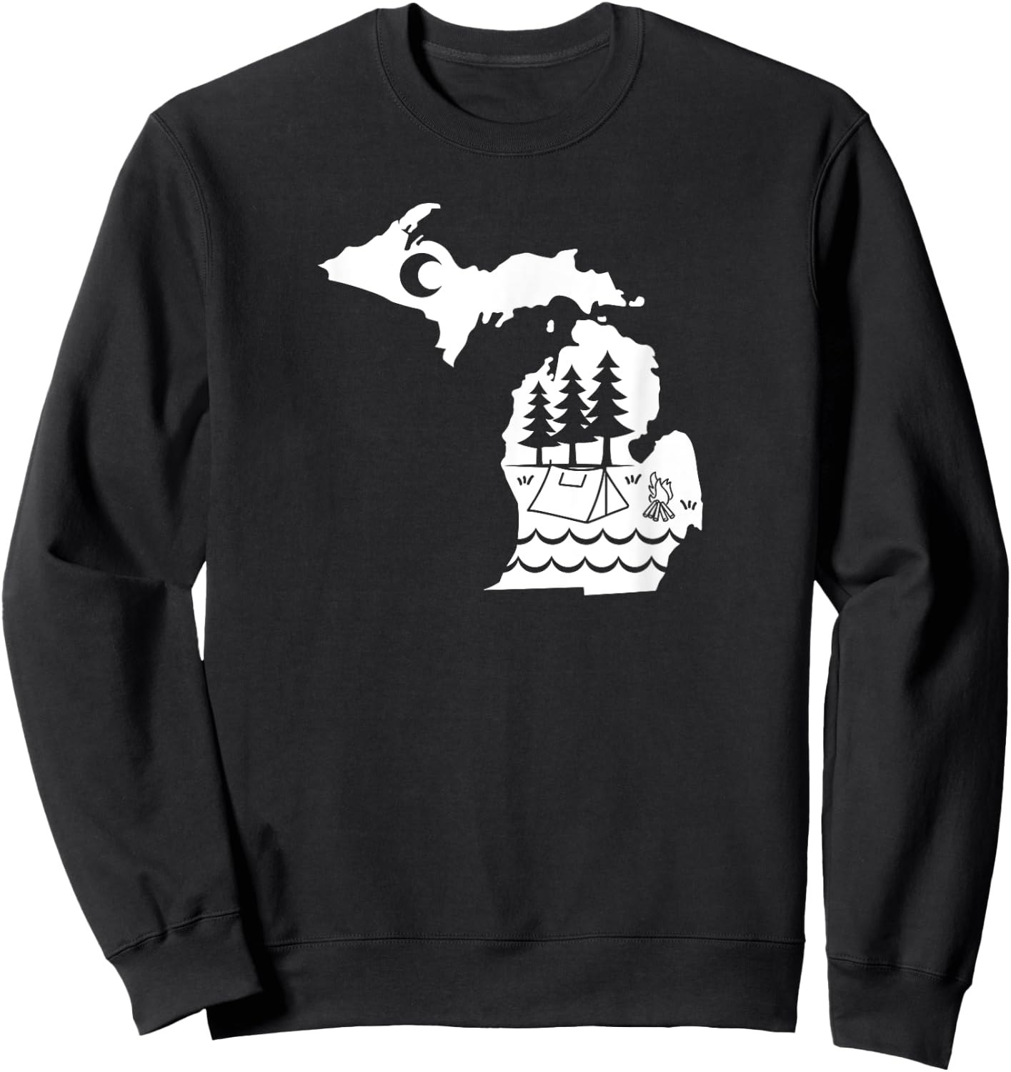 Michigan Outdoors Camping, Hiking and Exploring Sweatshirt - Sweatshirt | Black
