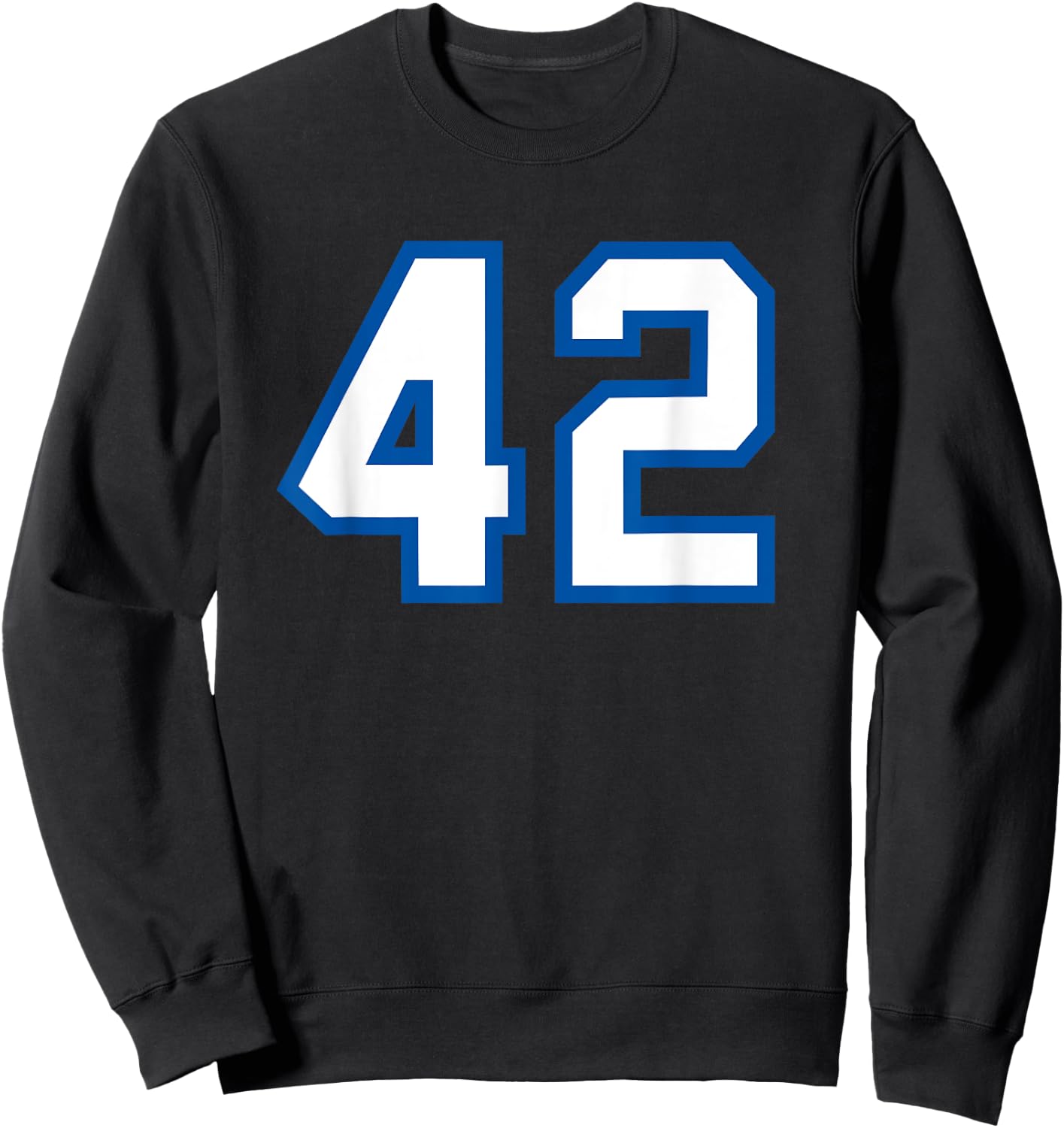 Number #42 Sport White Blue Number Sweatshirt - Sweatshirt | Black