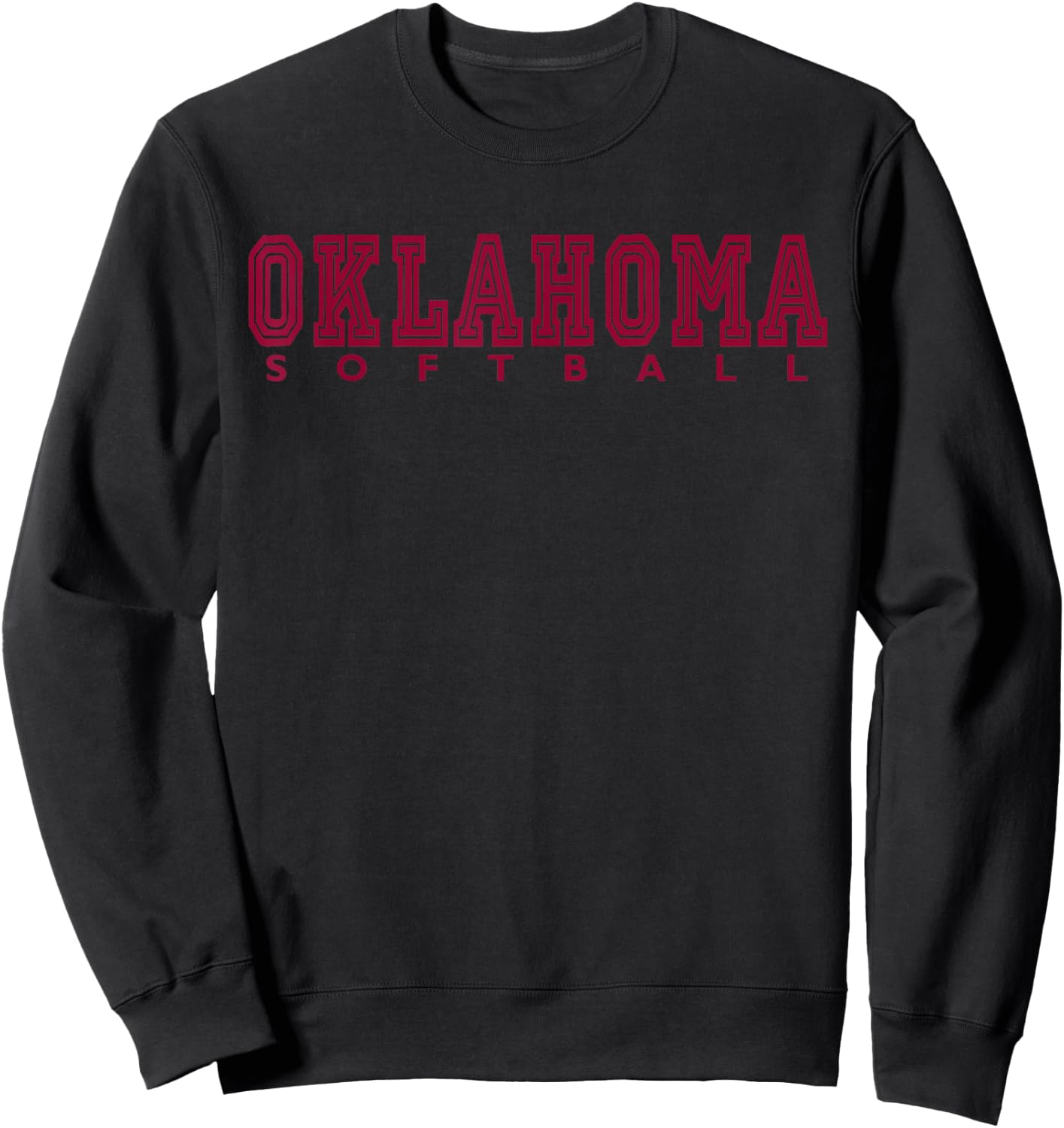 The OK Collection Oklahoma Softball - -Adult, Black, Small, Short Sleeve, Classic Fit, Cotton Blend, Graphic Design, Custom Fabric Sweatshirt - Sweatshirt | Black
