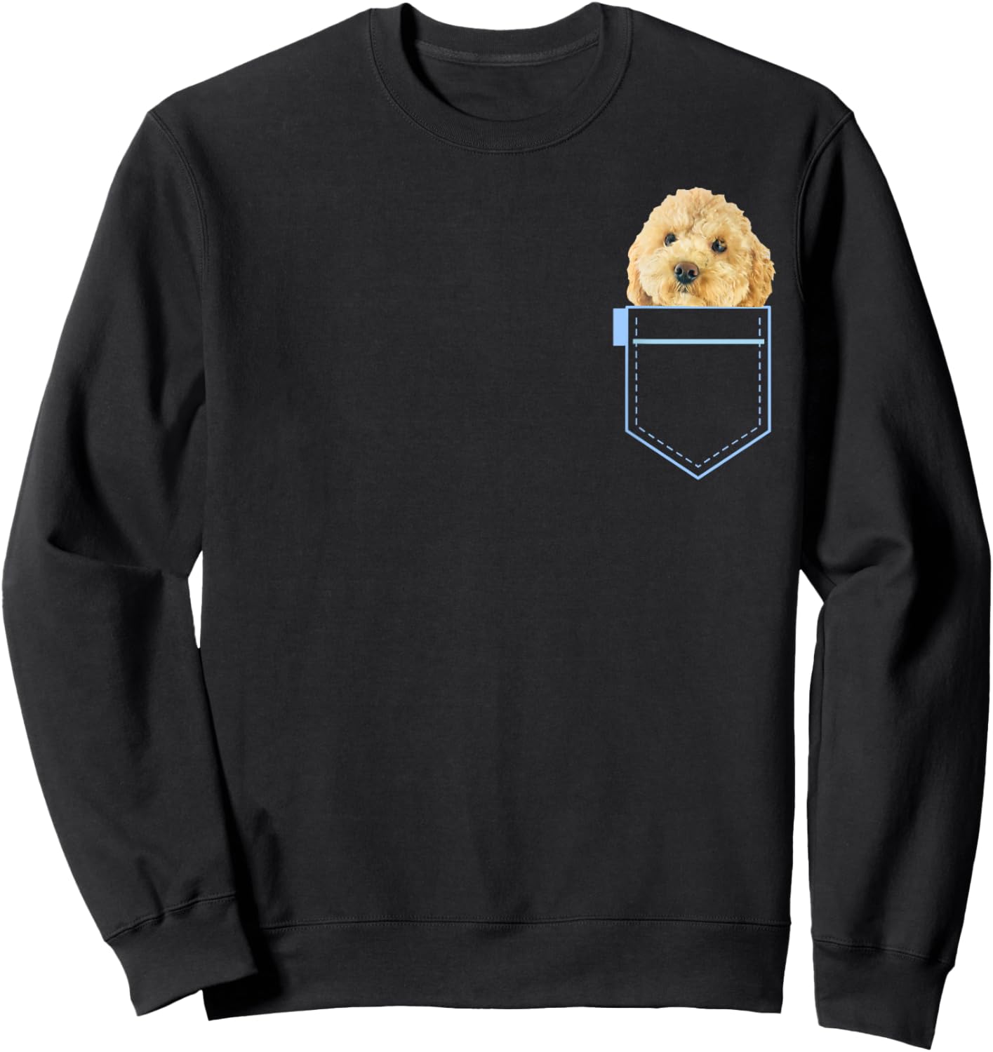 Poochon in pocket Puppy Dog Lover Cute Poodle cross gift Sweatshirt - Sweatshirt | Black