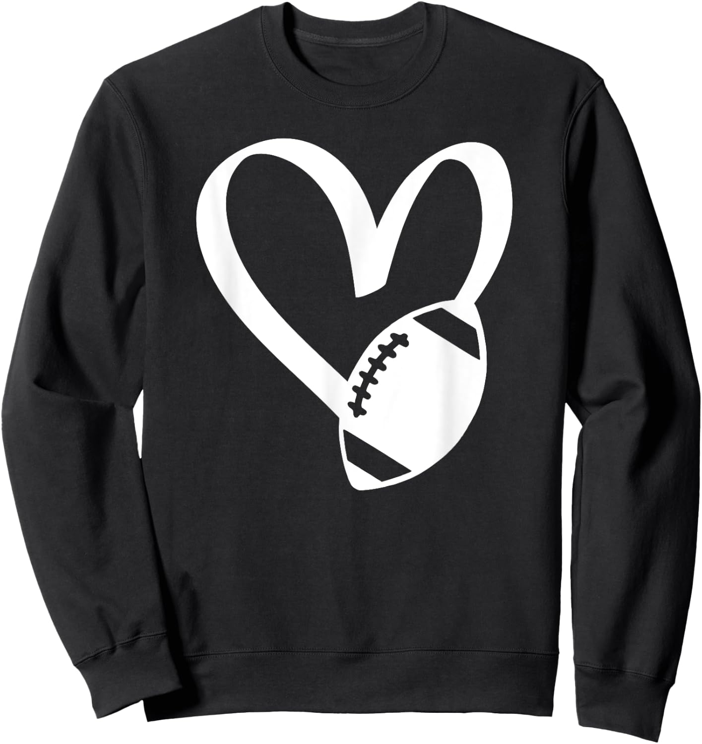 Football Heart Sweatshirt - Sweatshirt | Black