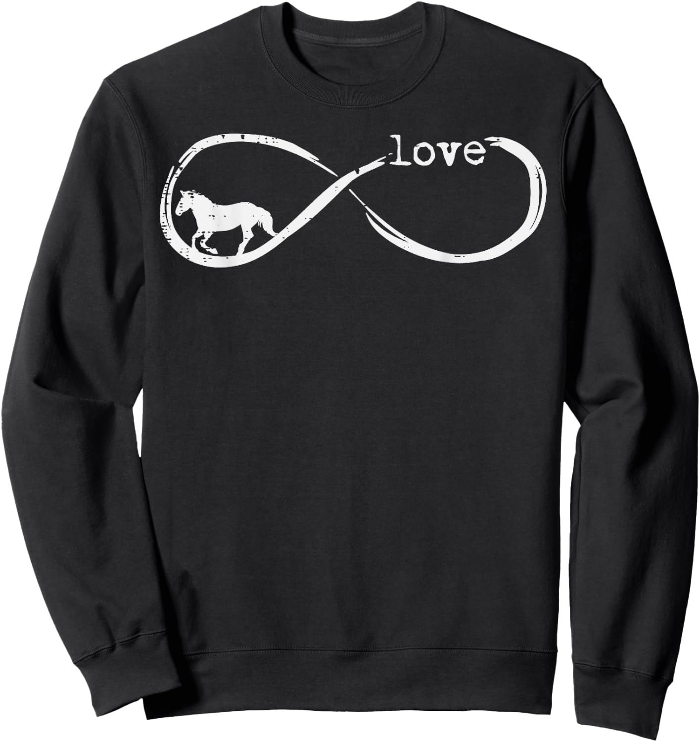 Horse Infinity Symbol Love Horseback Riding Men Women Kids Sweatshirt - Sweatshirt | Black