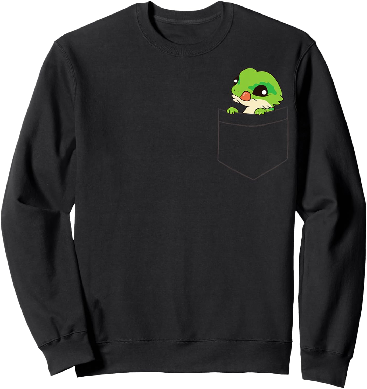 Lizard In Pocket Cute Lizard In Pocket Sweatshirt - Sweatshirt | Black