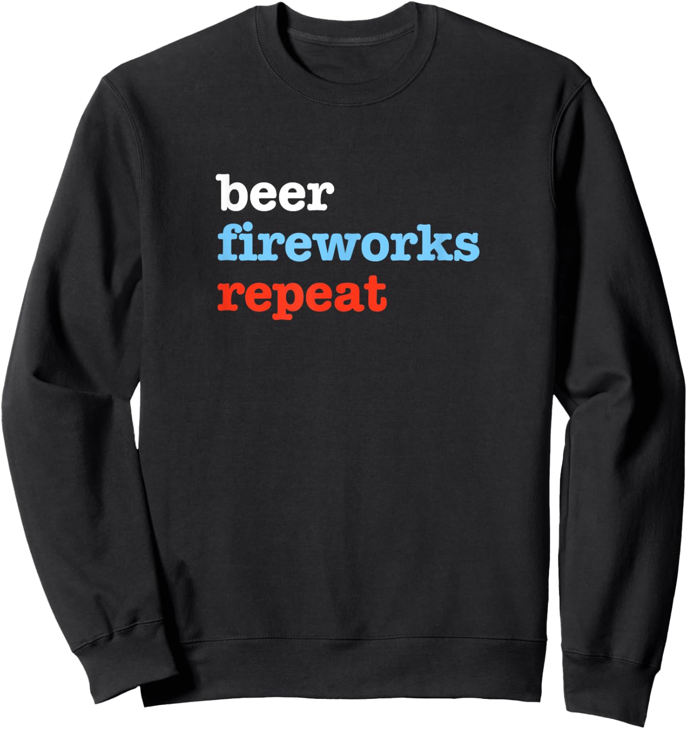 Beer Fireworks Repeat Sweatshirt - Sweatshirt | Black