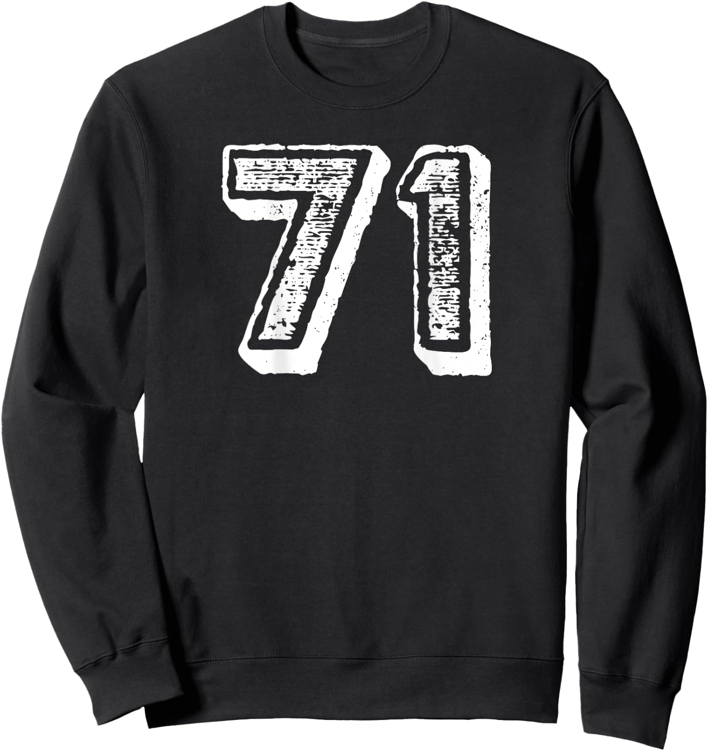 Number 71 Sports Jersey Player #71 Fan BACK PRINT Vintage Sweatshirt - Sweatshirt | Black