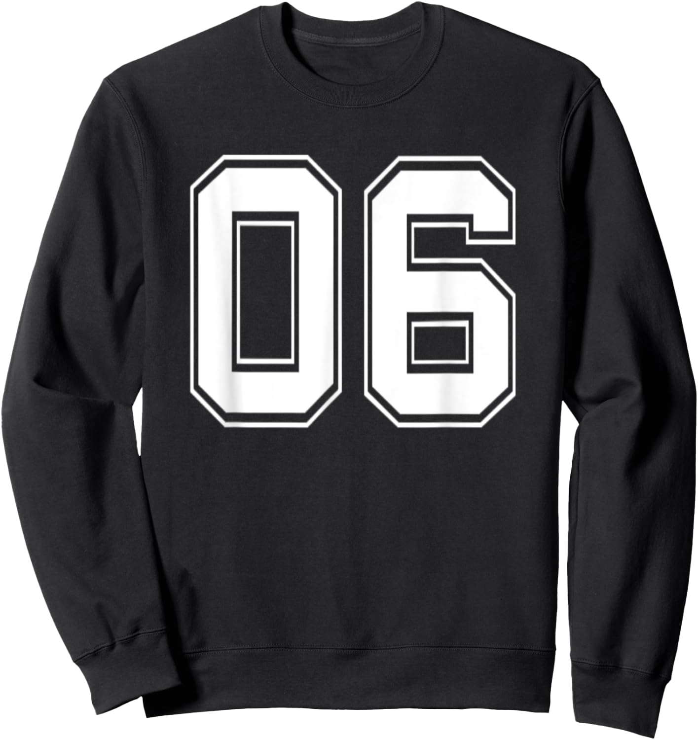 Number 06 Baseball Football Soccer Birthday Sweatshirt - Sweatshirt | Black