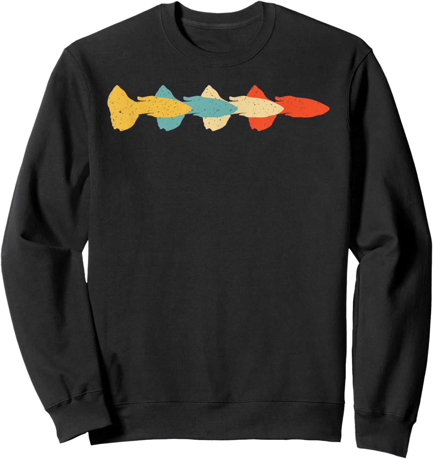 Guppy Vintage Retro Rainbow fish Pet Lover 60s 70s Gift Sweatshirt - Sweatshirt | Black