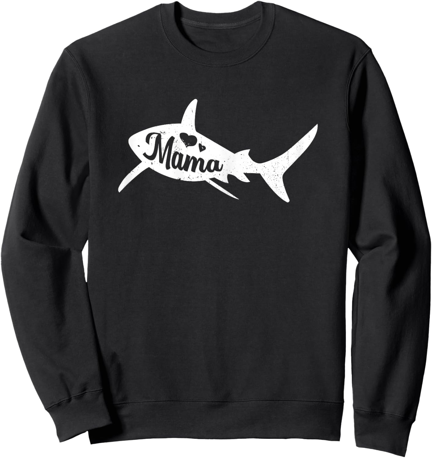 Mama Shark Mothers Day Cute Ocean Animal Mom Momma Mommy Sweatshirt - Sweatshirt | Black