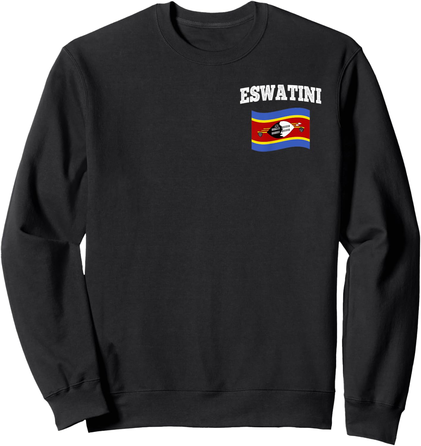 ESWATINI Flag Sport Competition Proud Vacation Souvenir Sweatshirt - Sweatshirt | Black