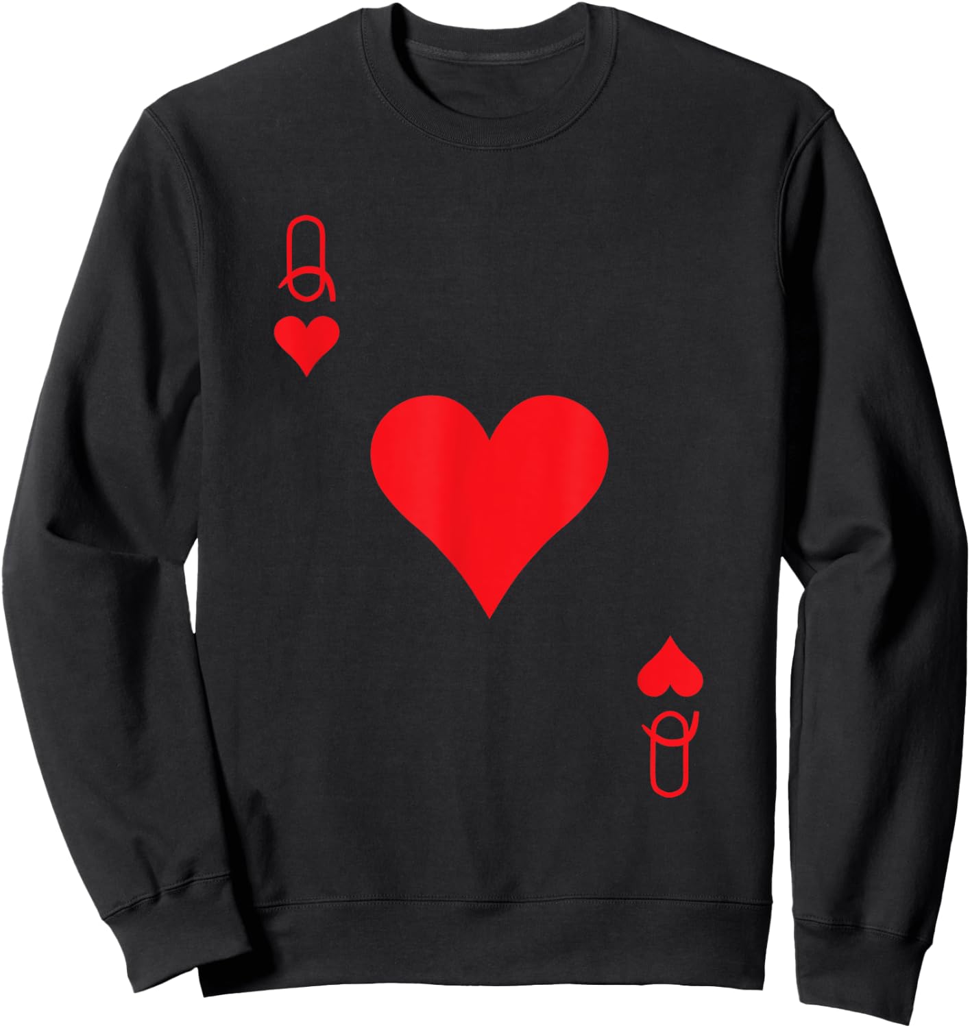 Queen of Hearts Cards Valentine Matching Couple Him & Her Sweatshirt - Sweatshirt | Black