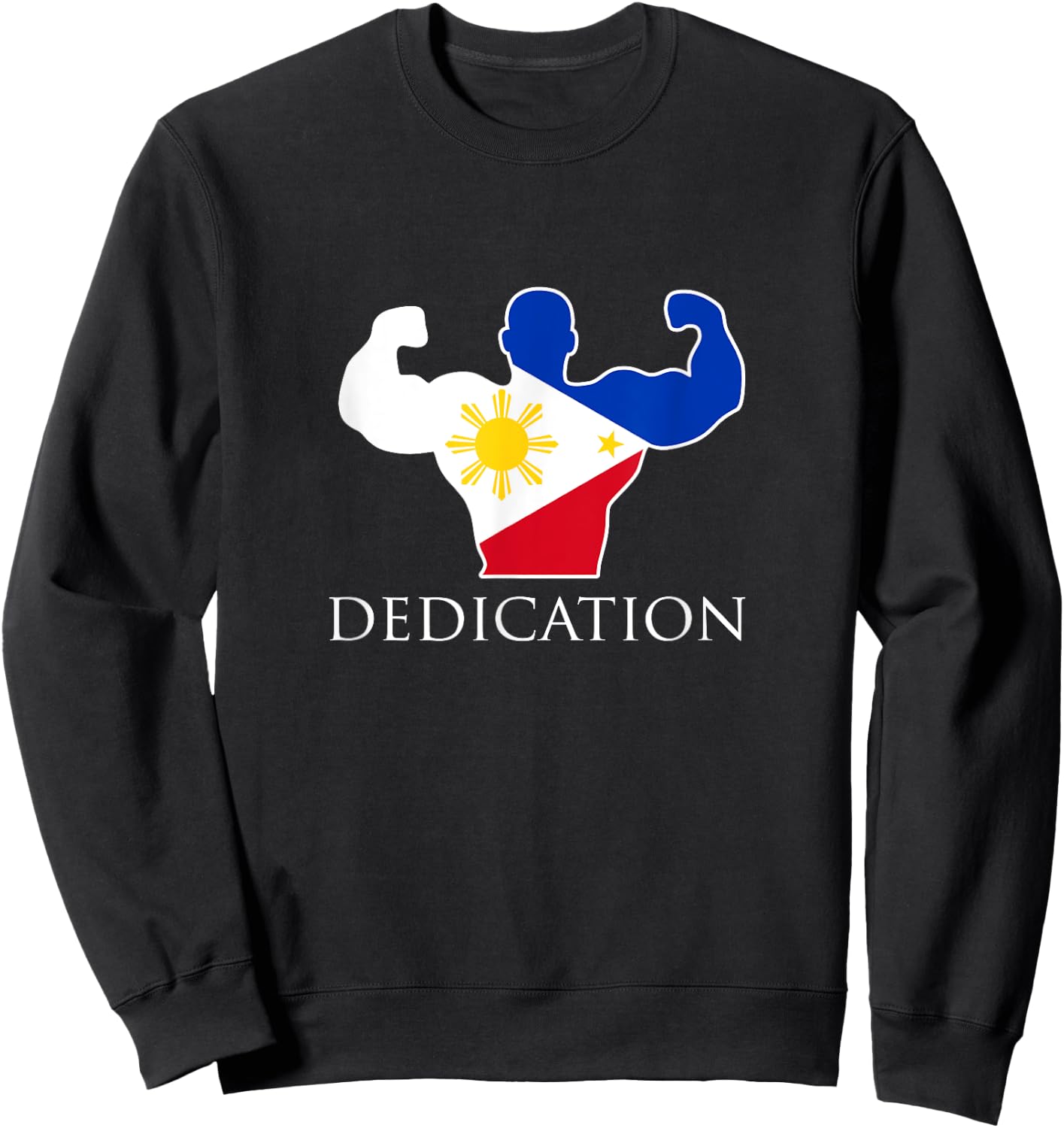 Filipino Weightlifting Philippines Flag Bodybuilder Sweatshirt - Sweatshirt | Black