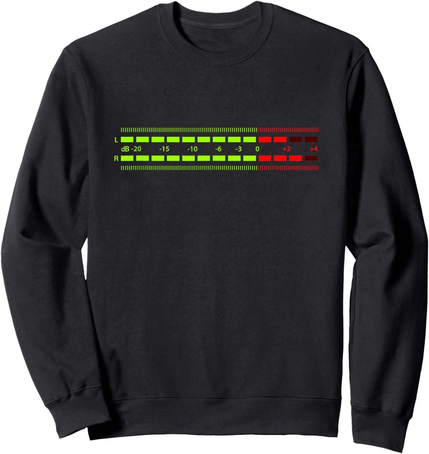 Retro VU Meter Sound Engineer Hi-Fi Stereo Music Lover Sweatshirt - Sweatshirt | Black