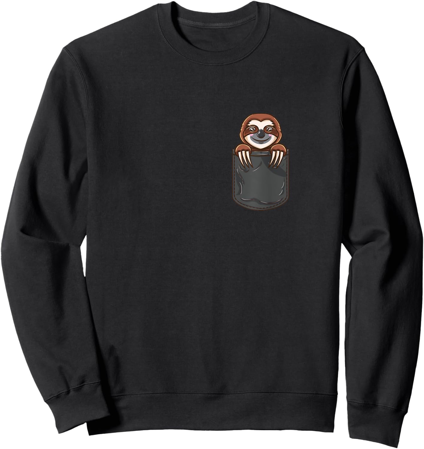 Sloth In Pocket Sweatshirt - Sweatshirt | Black
