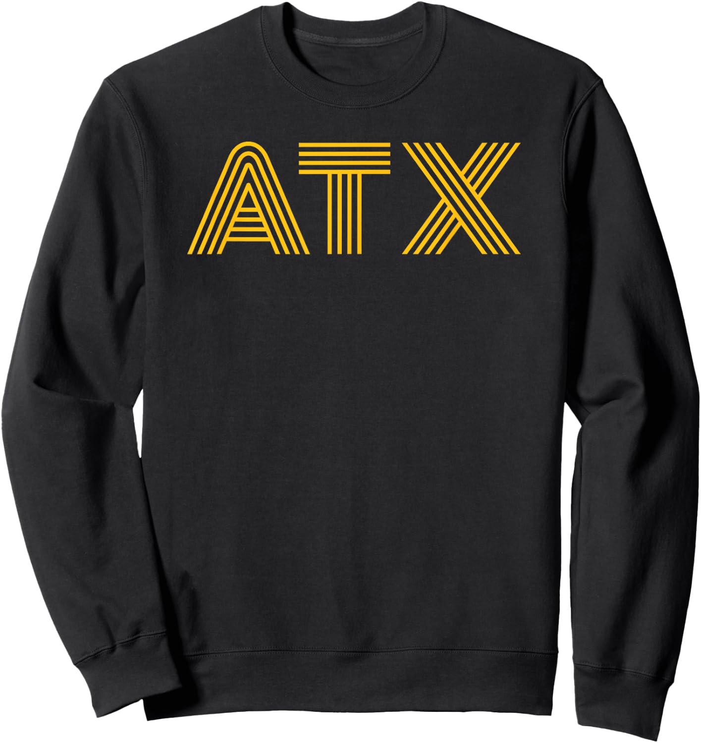 ATX / Austin TX Retro Design In Sunshine Yellow Sweatshirt - Sweatshirt | Black