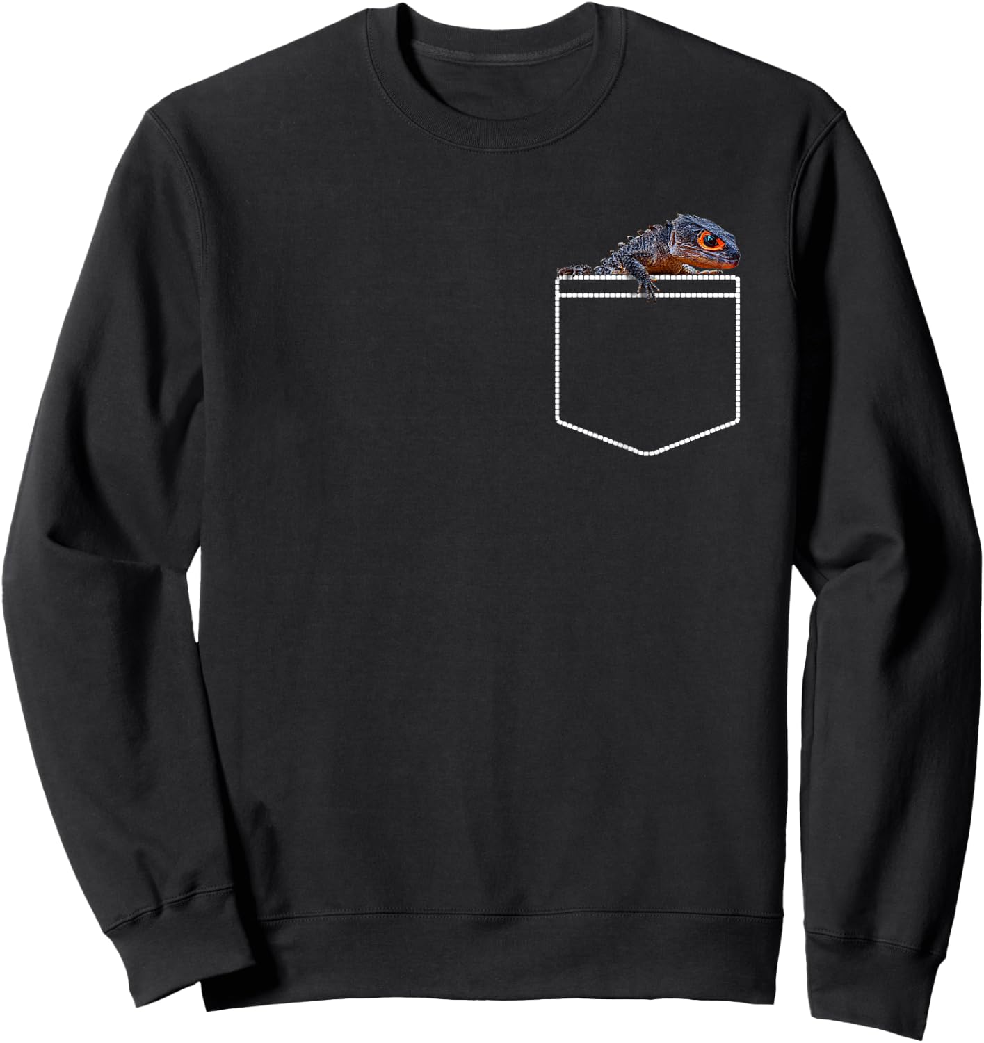Red Eyed Crocodile Skink Pocket Sweatshirt - Sweatshirt | Black