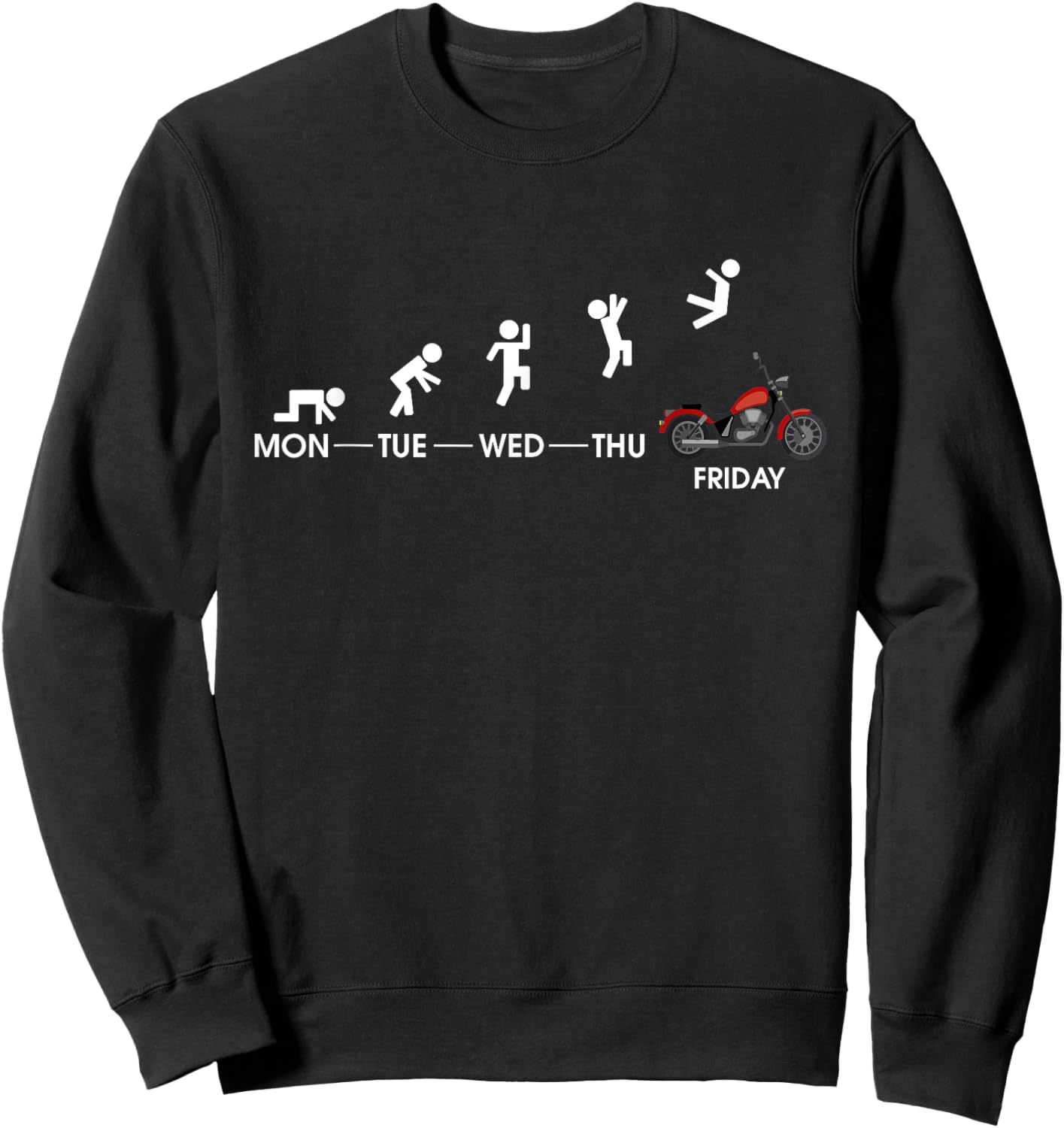 Funny Biker Outfit Black Motorcycle-Themed , Small, Classic Fit, Short Sleeve Sweatshirt - Sweatshirt | Black