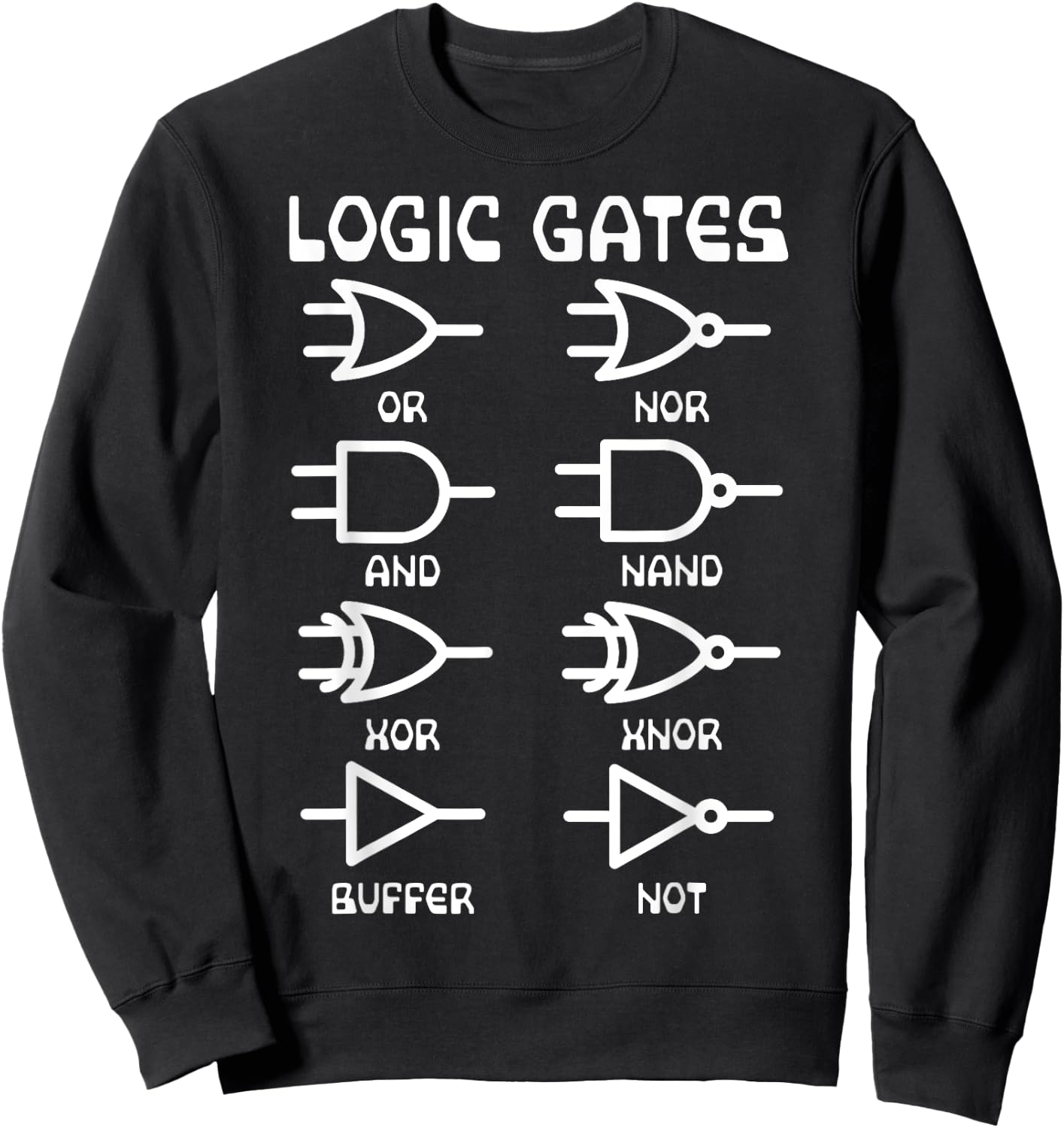 Nerdy Funny Logic Gates Computer Science Electrical Engineer Sweatshirt - Sweatshirt | Black
