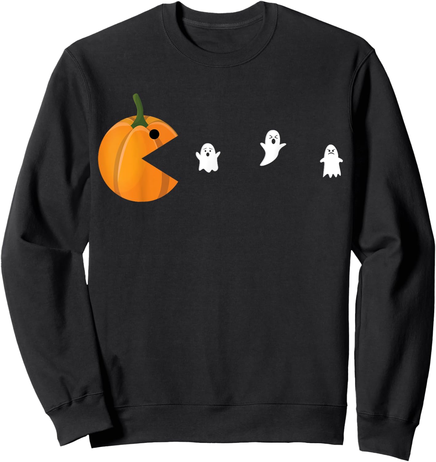 Halloween Pumpkin Face Patch Costume Men Women Fun Kids Boys Sweatshirt - Sweatshirt | Black