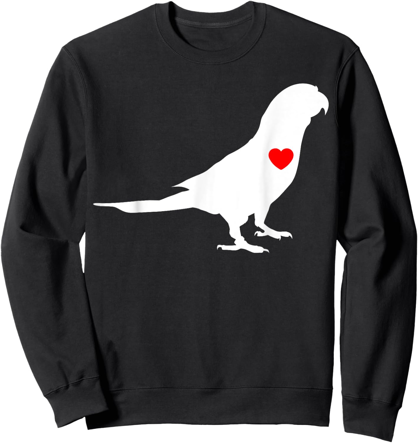Parrot Heart Parakeet Tiel Quarrion Cockatoo Bird Ringneck Sweatshirt - Sweatshirt | Black
