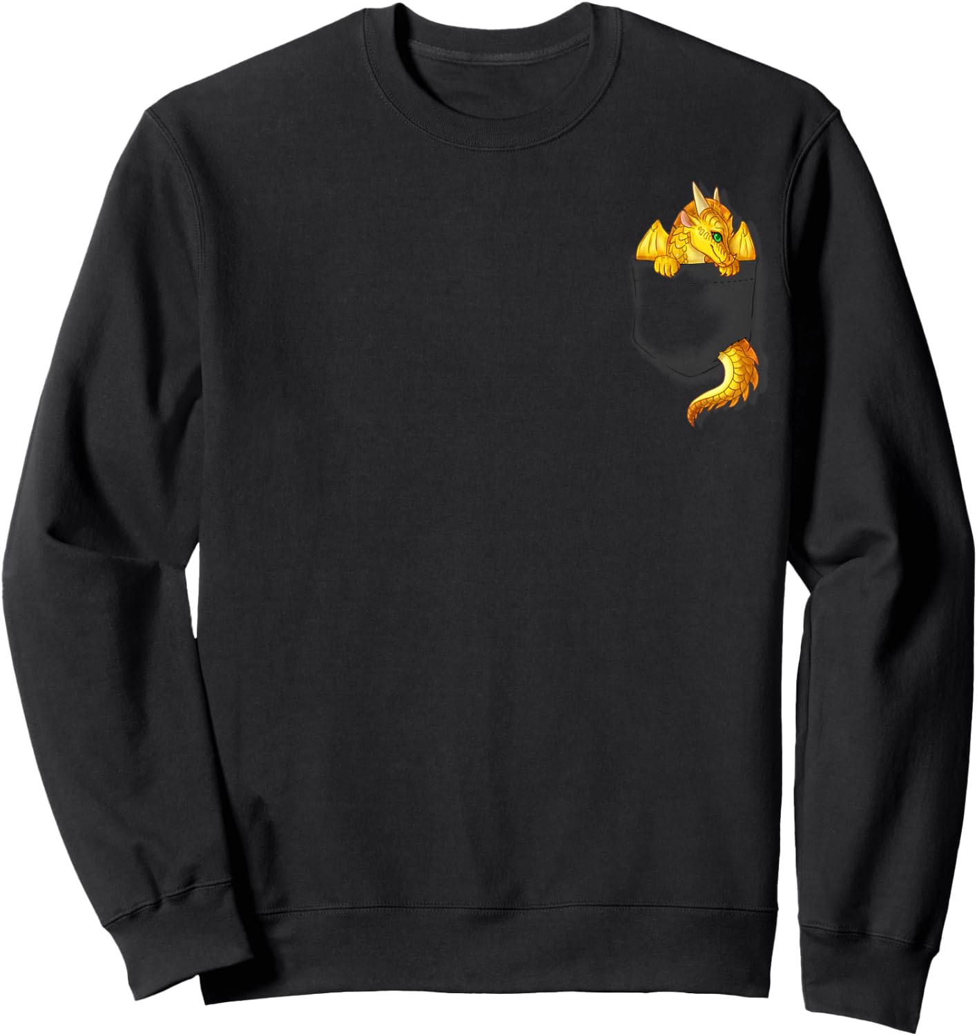 Gift Dragon Sunny Dragon in pocket Gift men Sweatshirt - Sweatshirt | Black