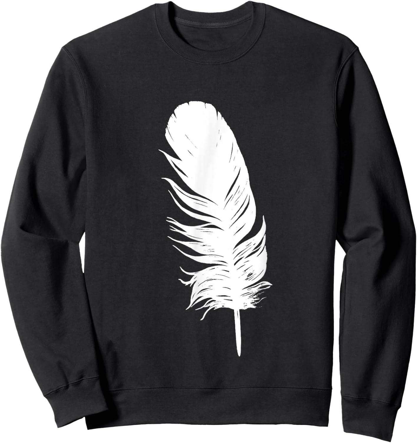 White feather print, casual, graphic, sleeveless summer Women Kids Sweatshirt - Sweatshirt | Black