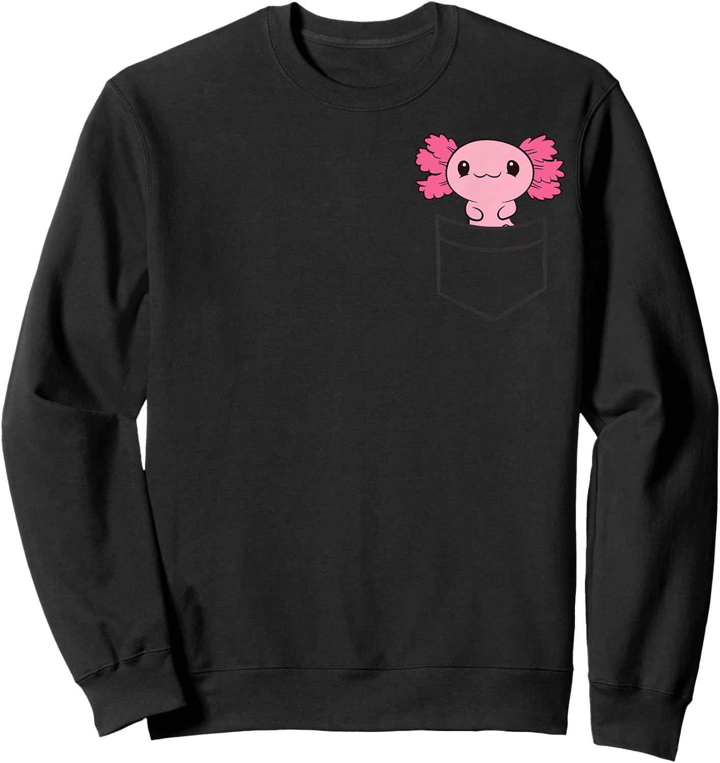 Cute Axolotl Lover Gifts -Adults, -Kids Black Cotton 65%, Polyester 35% Short Sleeve Classic Fit Sweatshirt - Sweatshirt | Black