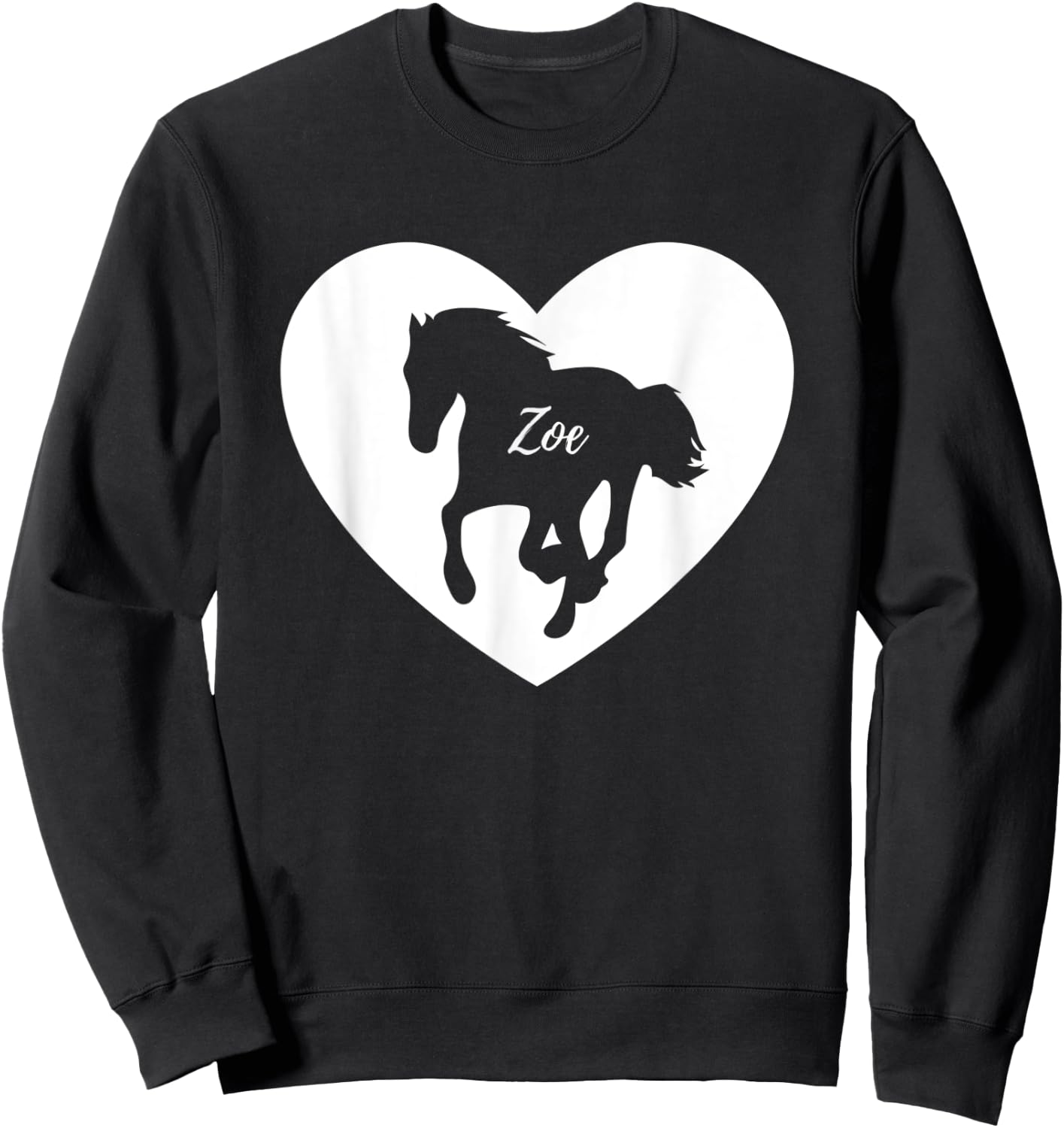 Zoe Horse Lover Shirt for Girls Named Zoe Loves Horses Sweatshirt - Sweatshirt | Black