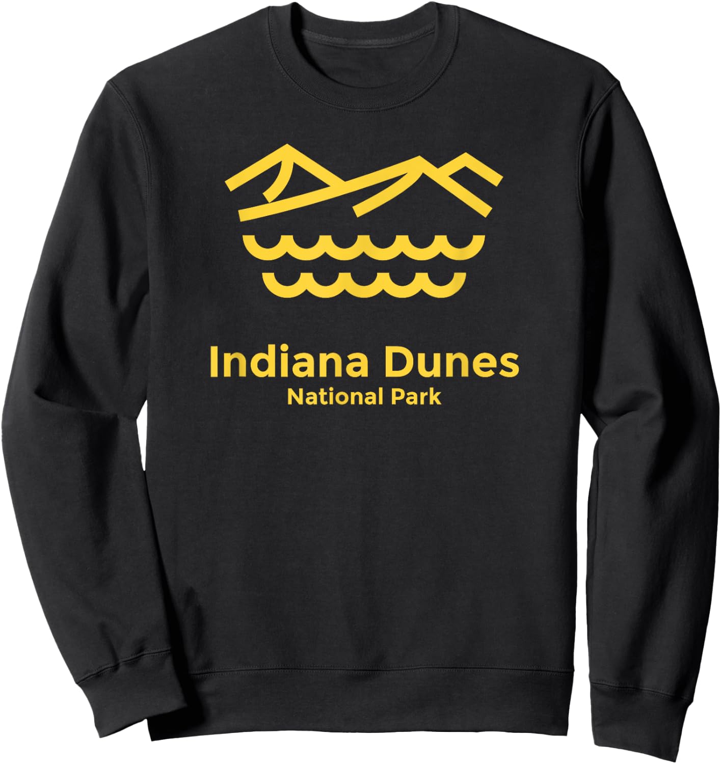 Indiana Dunes National Park Indiana Minimalist Retro Graphic Sweatshirt - Sweatshirt | Black
