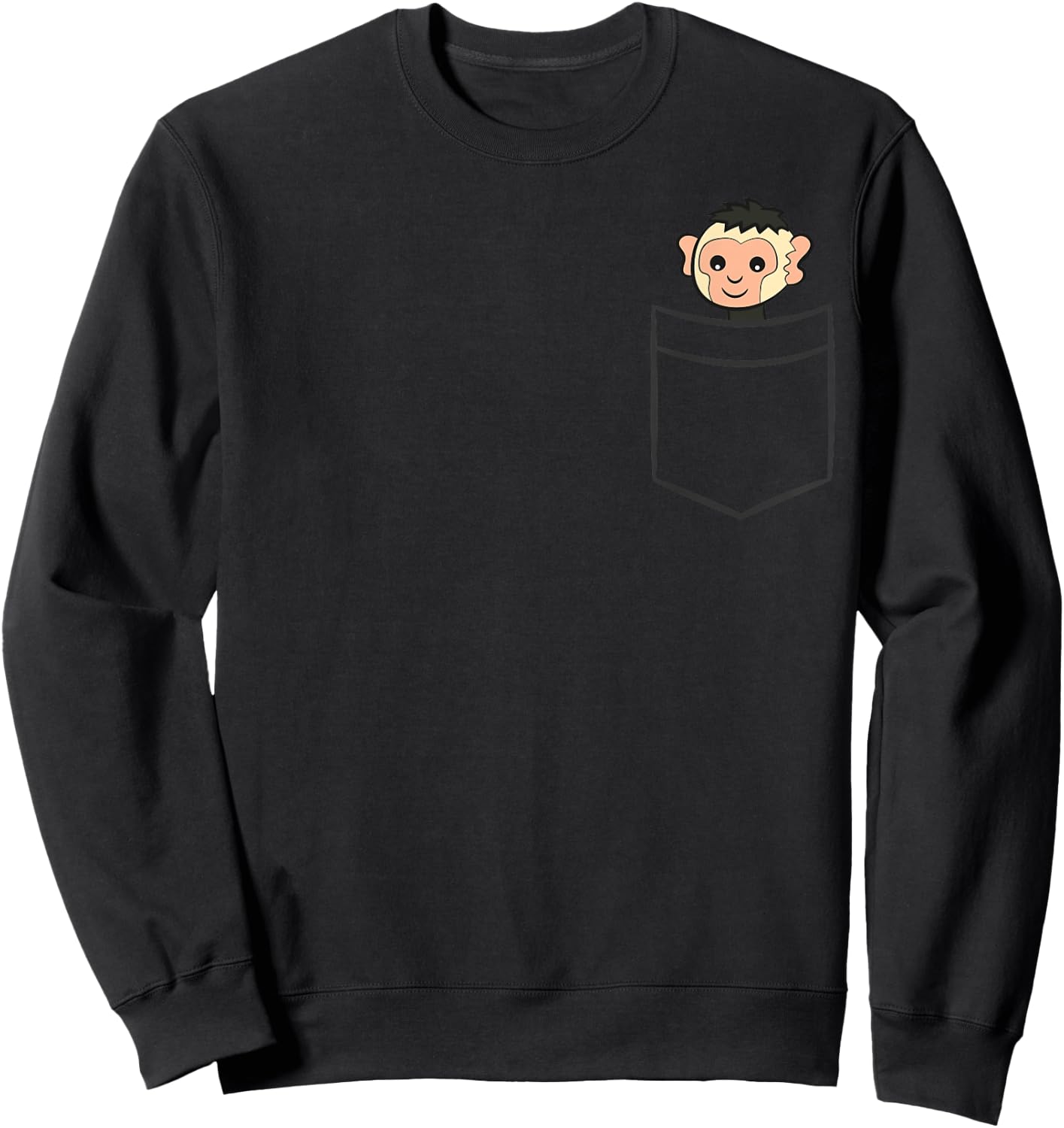 Capuchin Monkey In The Pocket Cute Pocket Capuchin Monkey Sweatshirt - Sweatshirt | Black