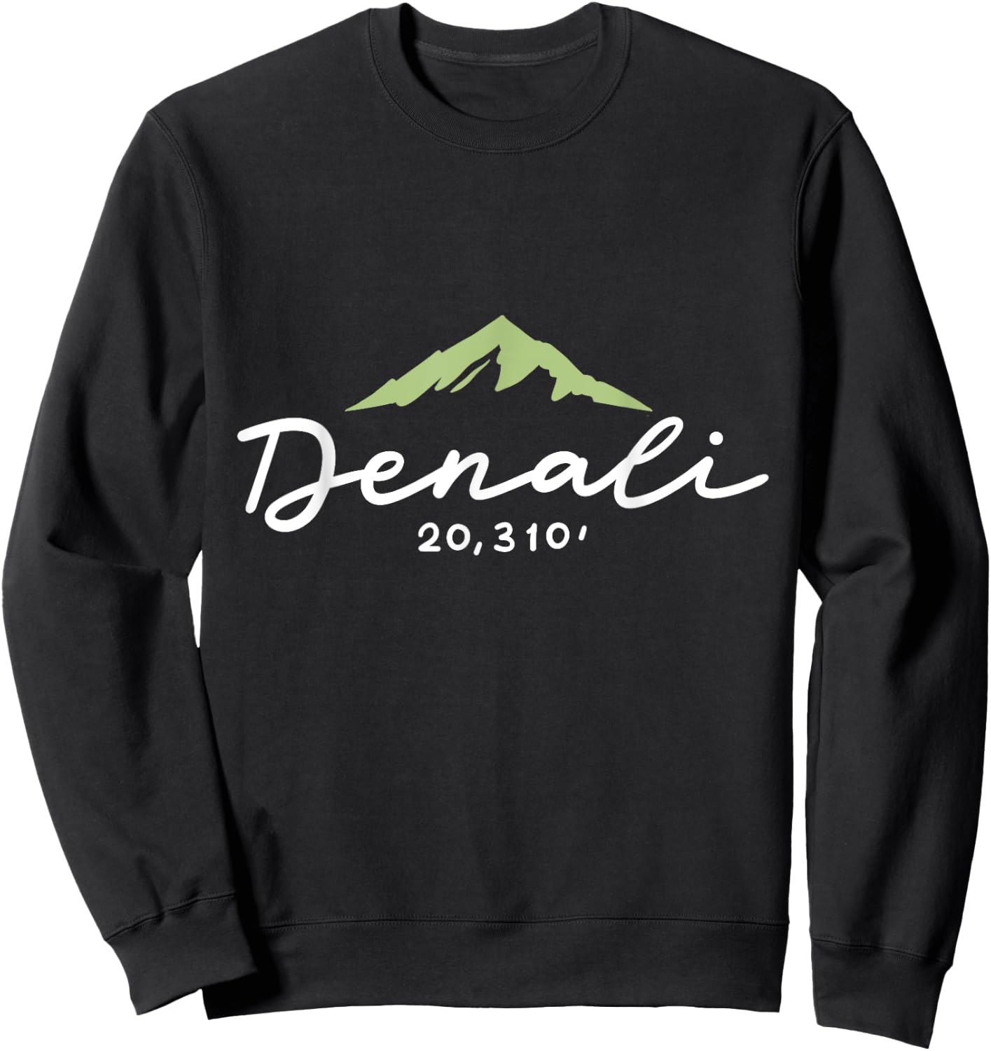 Denali Mountain Peak Elevation National Park Men Women Kids Sweatshirt - Sweatshirt | Black