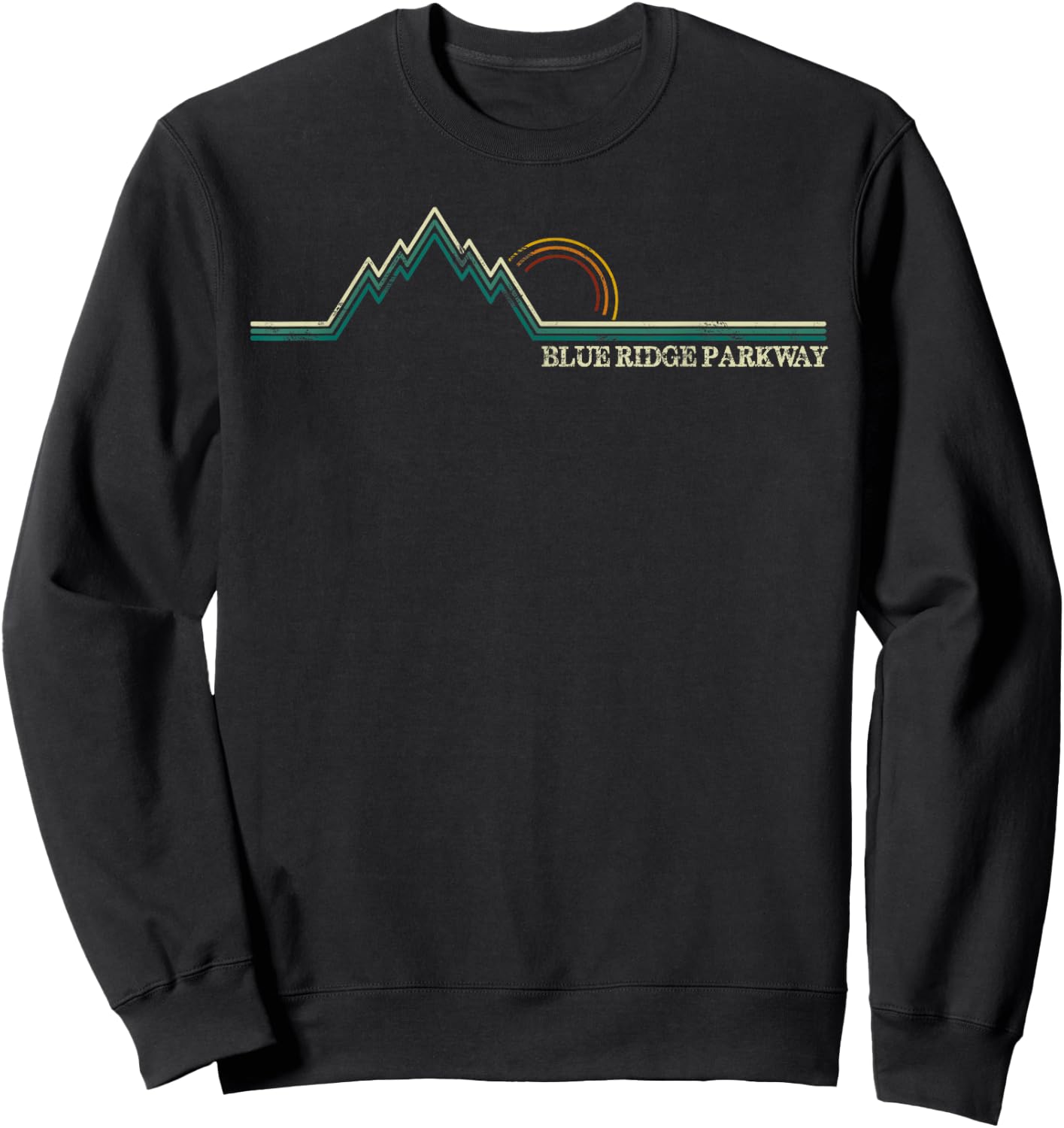 Blue Ridge Parkway Vintage Retro Scenic Vacation Shirt Sweatshirt - Sweatshirt | Black