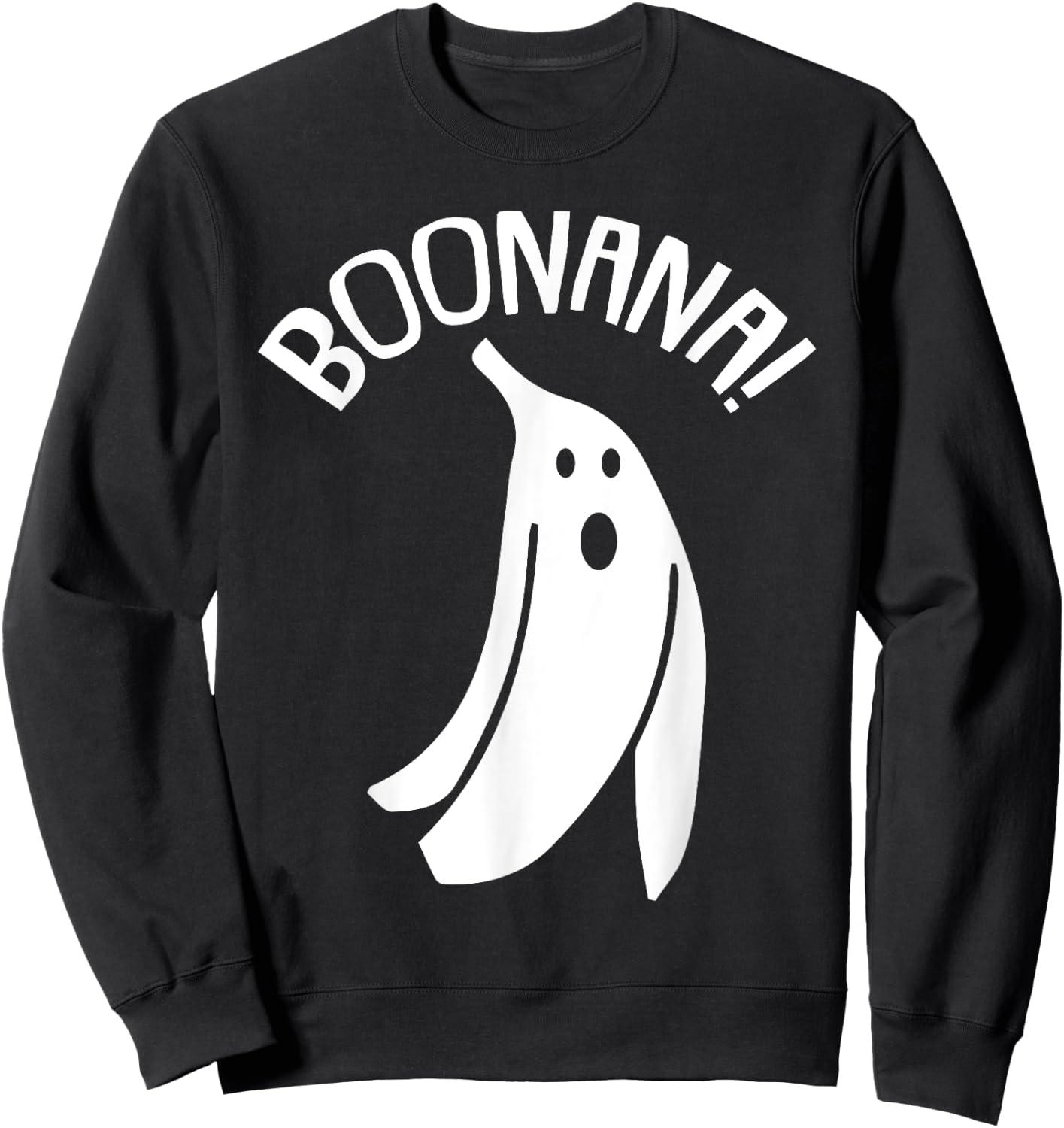 Boo-nana Lazy Halloween Costume Funny Ghost Banana Pun Sweatshirt - Sweatshirt | Black