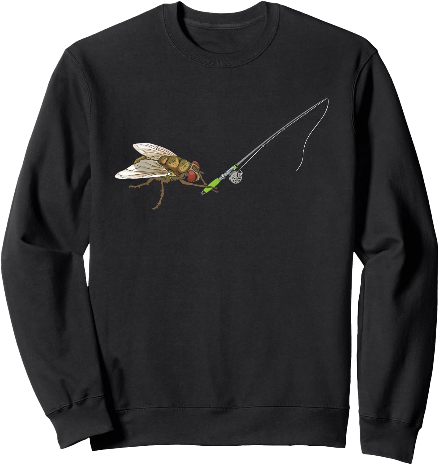 Fly Fishing Sportfishing Angling Angler Funny Joke Pun Sweatshirt - Sweatshirt | Black