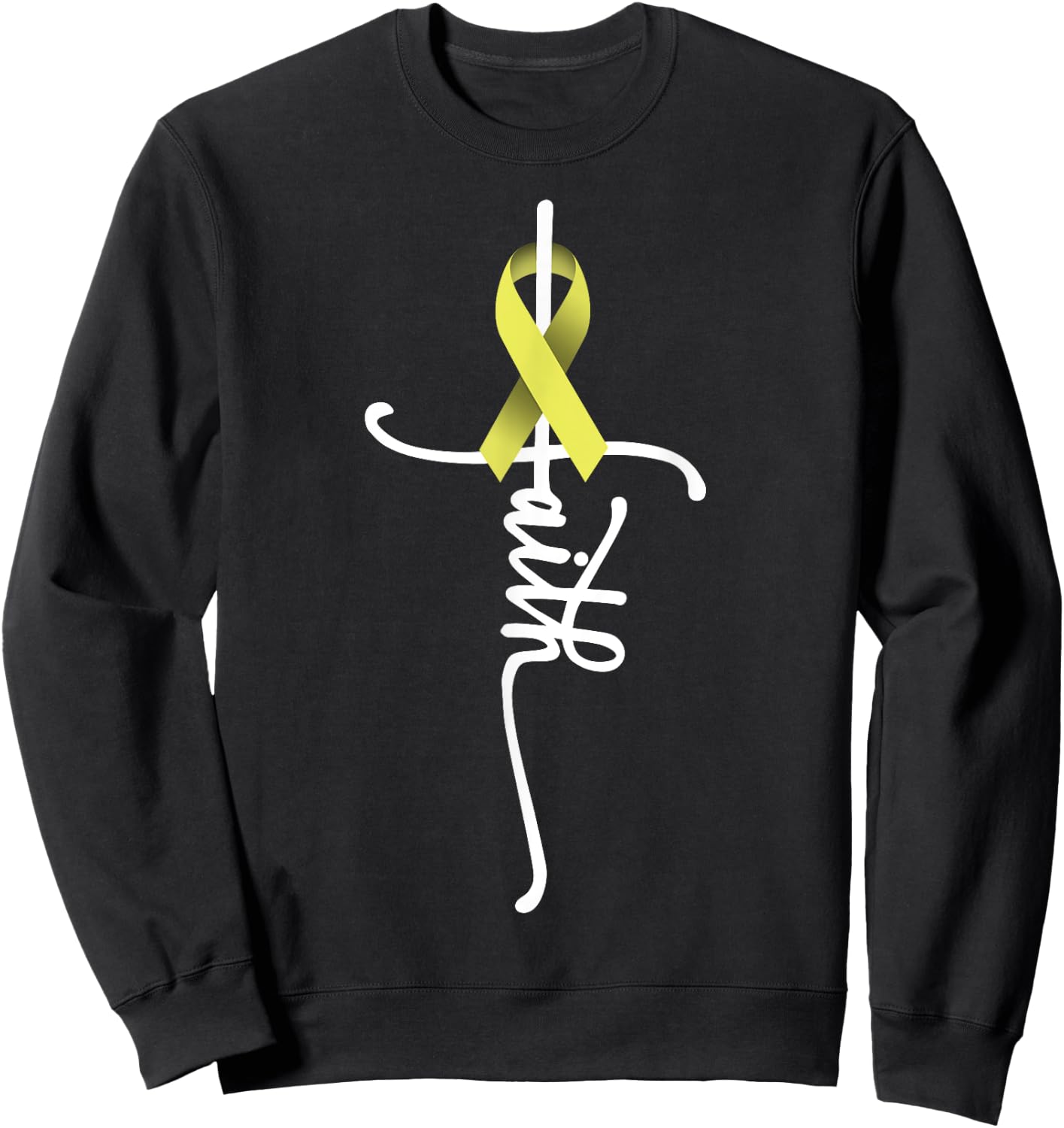 Bone Cancer Faith Sarcoma Bone Cancer Awareness Support July Sweatshirt - Sweatshirt | Black