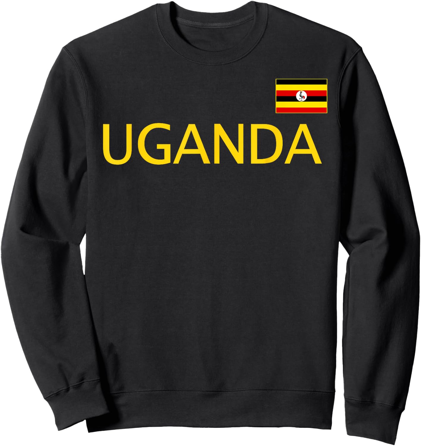 Uganda Flag Sports Football Soccer Athletic Jersey Style Sweatshirt - Sweatshirt | Black
